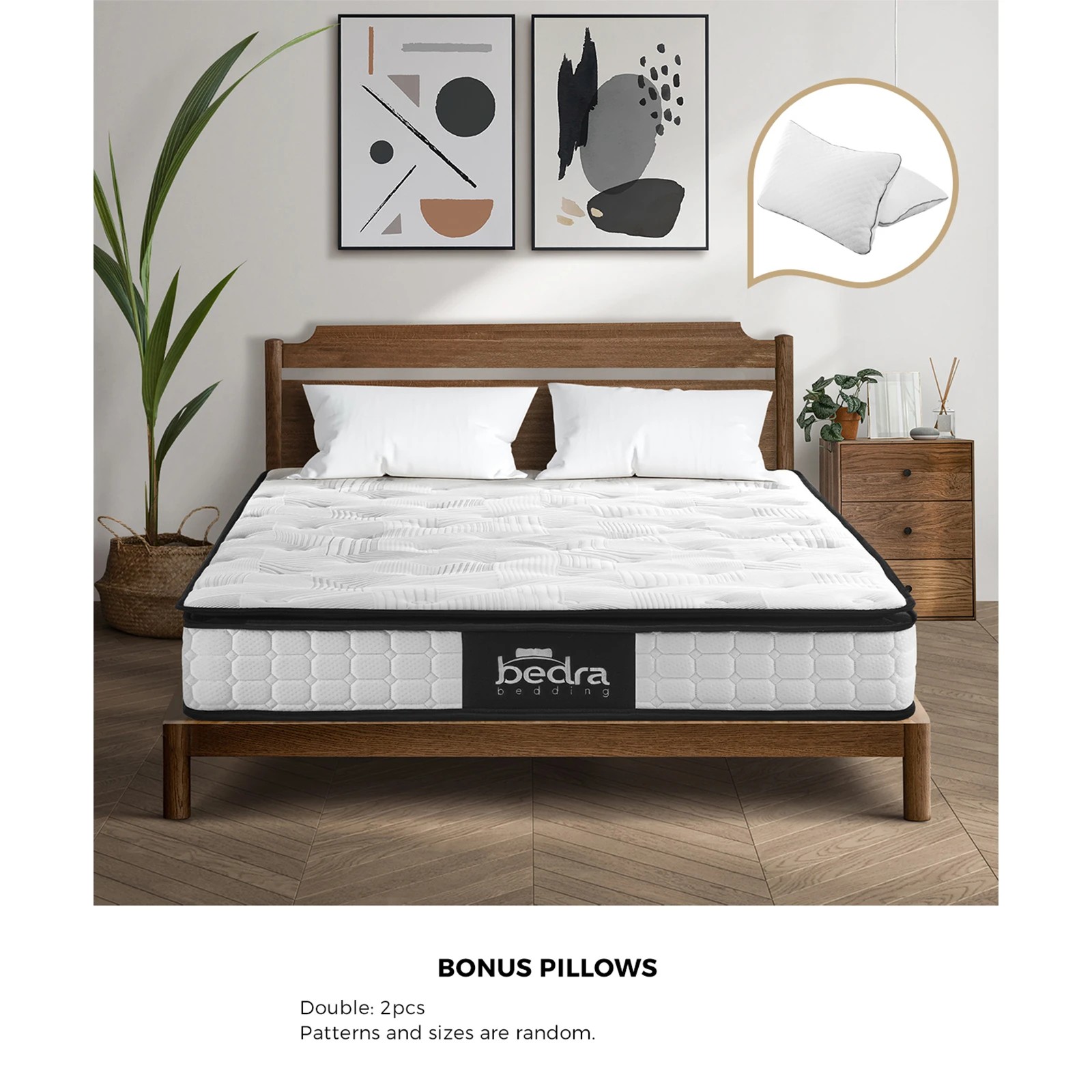 7 Bedra Bedding 22cm Double Mattress Cool Gel Foam Bonnell Spring With Pillows
 - Multi, 7 of 10