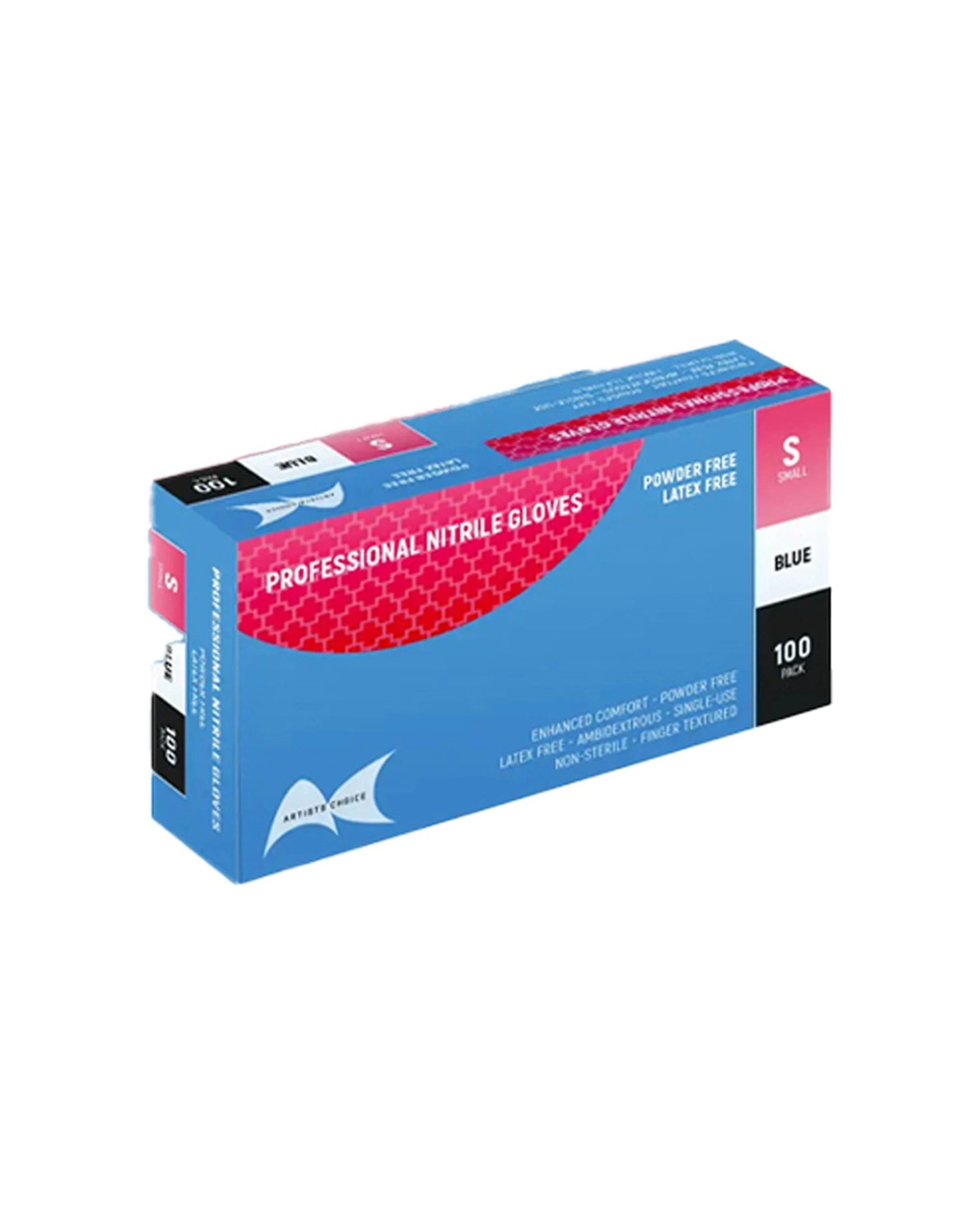 2 Artists Choice 3x 100pc Nitrile Gloves Powder Latex Textured Small - Blue, 2 of 2