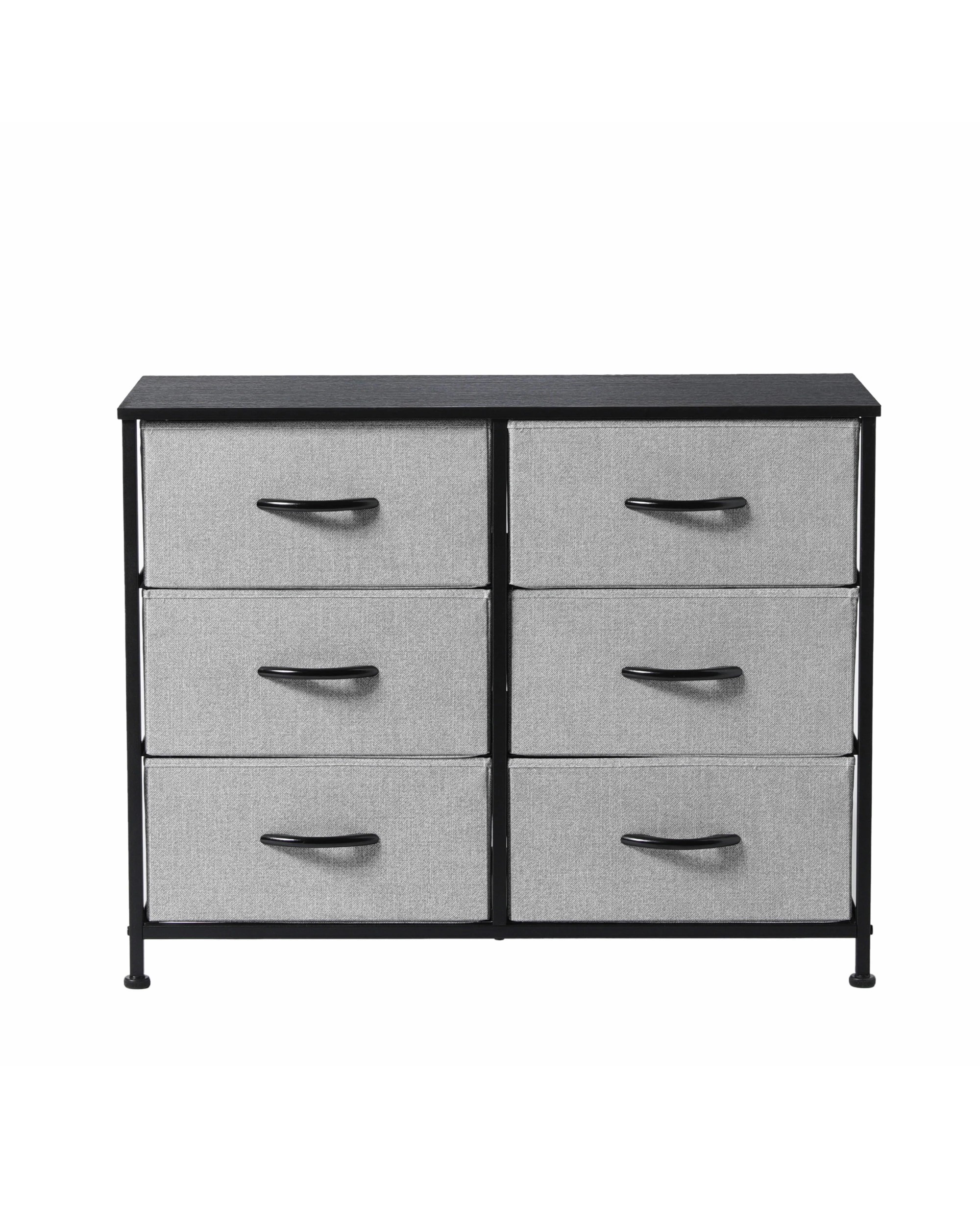 3 Sherwood Luna 6 Drawer Fabric Home Storage Dresser - Grey, 3 of 9