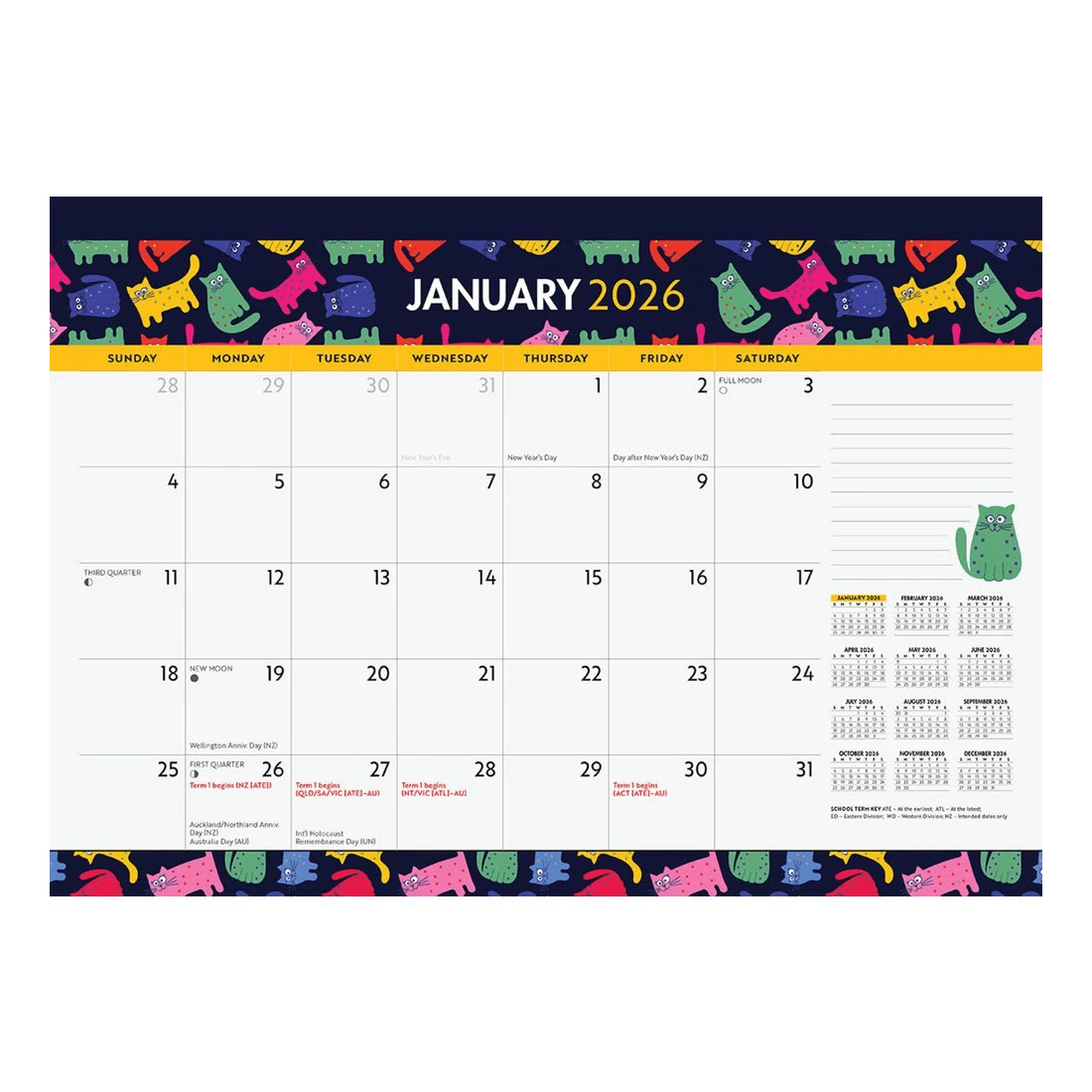 2 Colourful Cats 2026 Desk Pad, 2 of 2