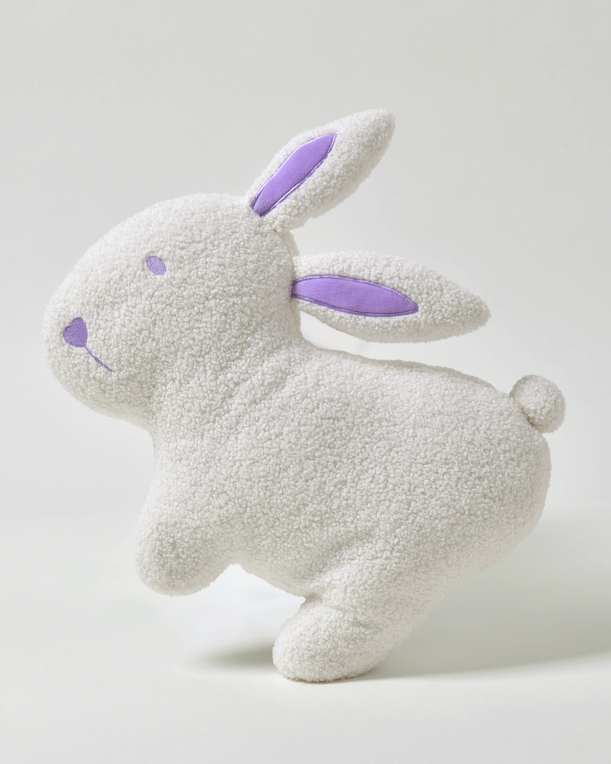 2 Jack & Ava Nibbles the Bunny Boucle Fleece Cushion - White, 2 of 5