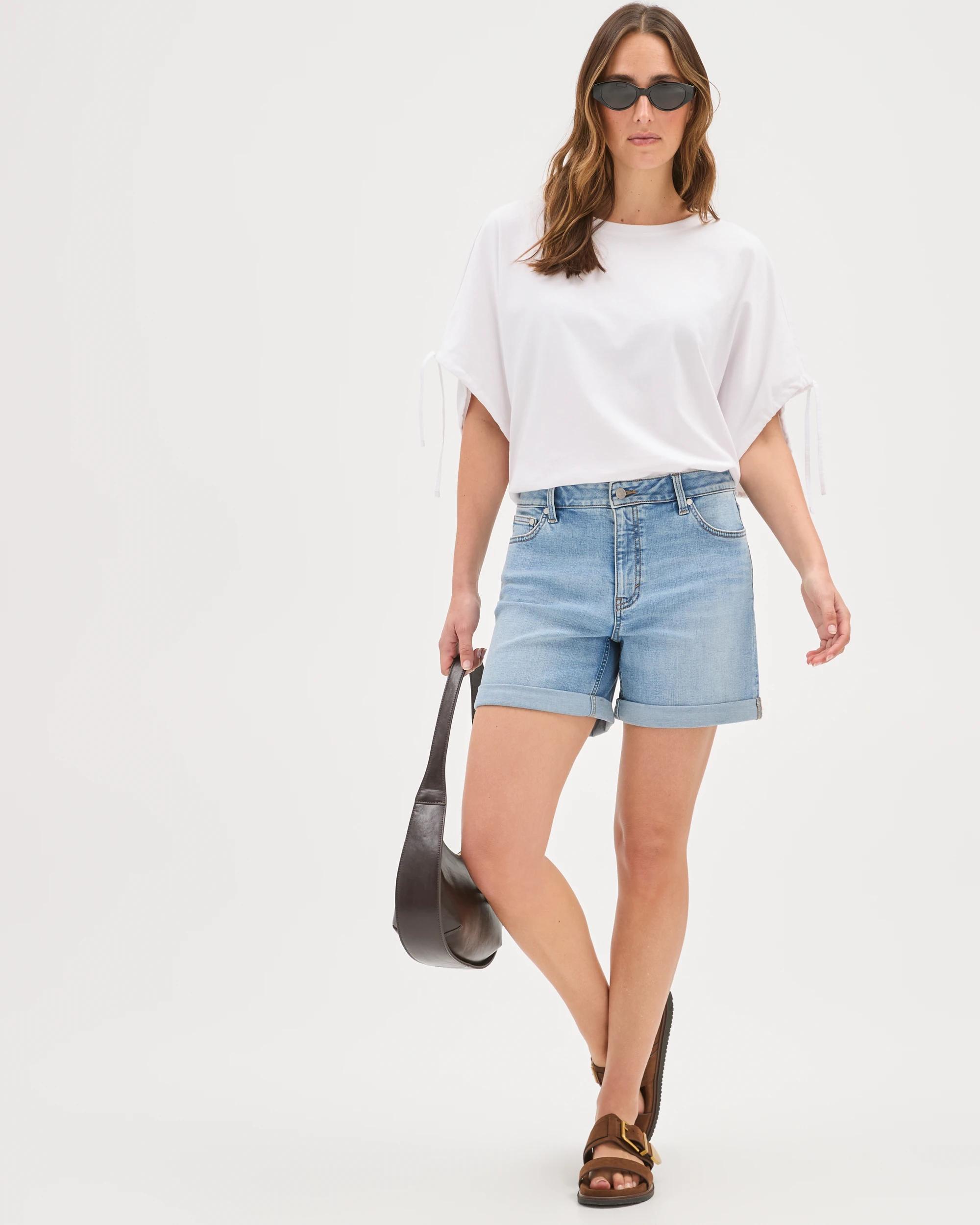 2 Target Denim Roll Cuff Denim Shorts LIGHT WORN INDIGO, 2 of 7