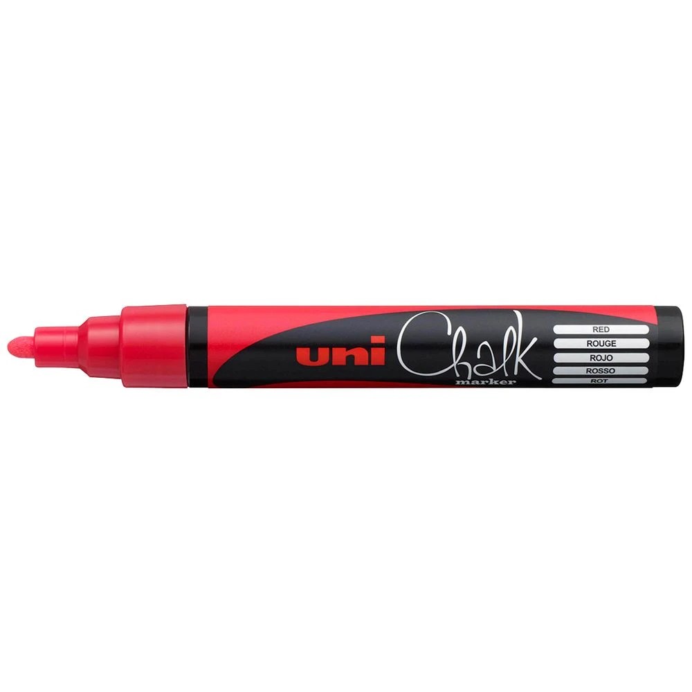 1 Uni Liquid Chalk Marker Bullet Tip Red, 1 of 3
