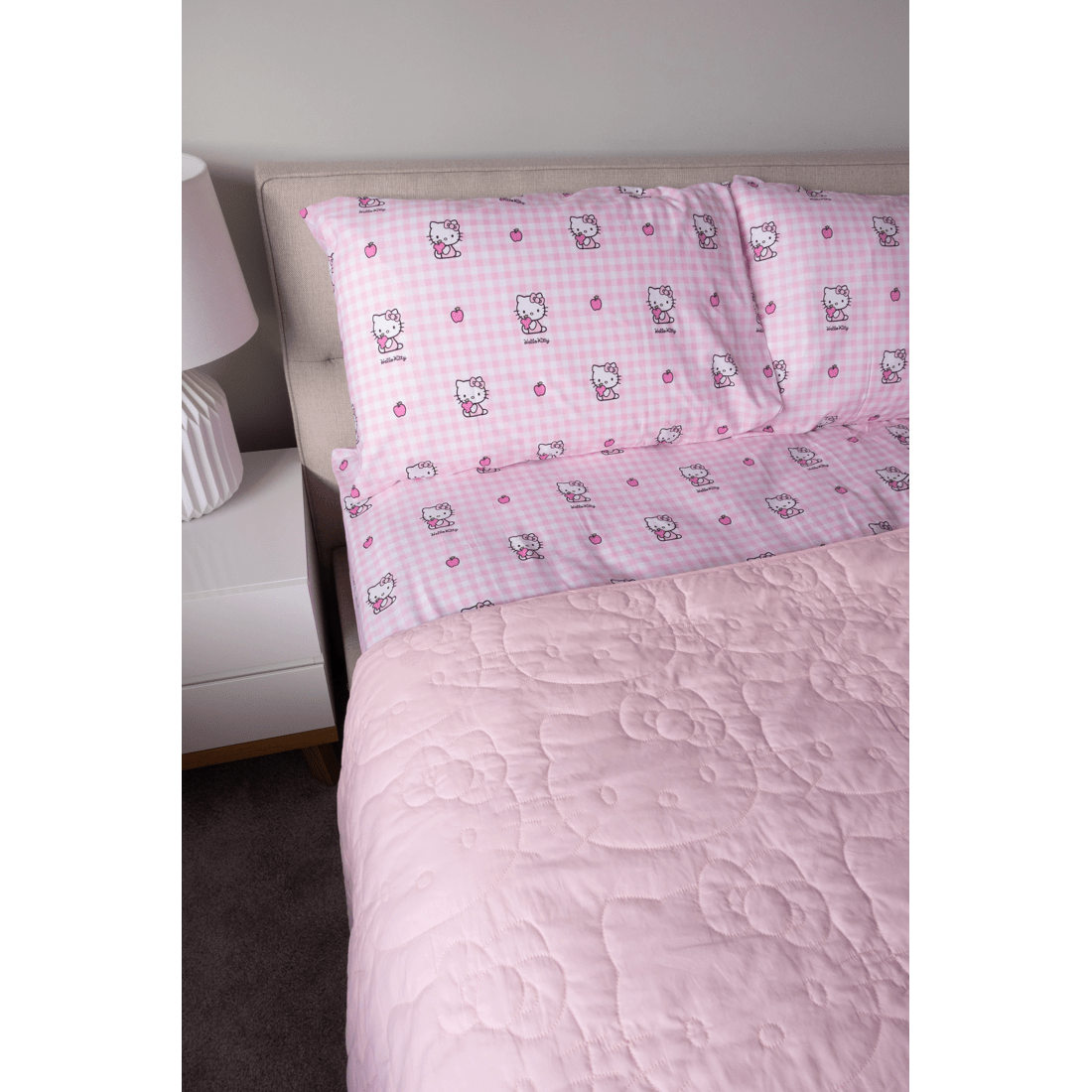 6 Hello Kitty Quilted Coverlet
 - Queen Bed
 - Pink, 6 of 8