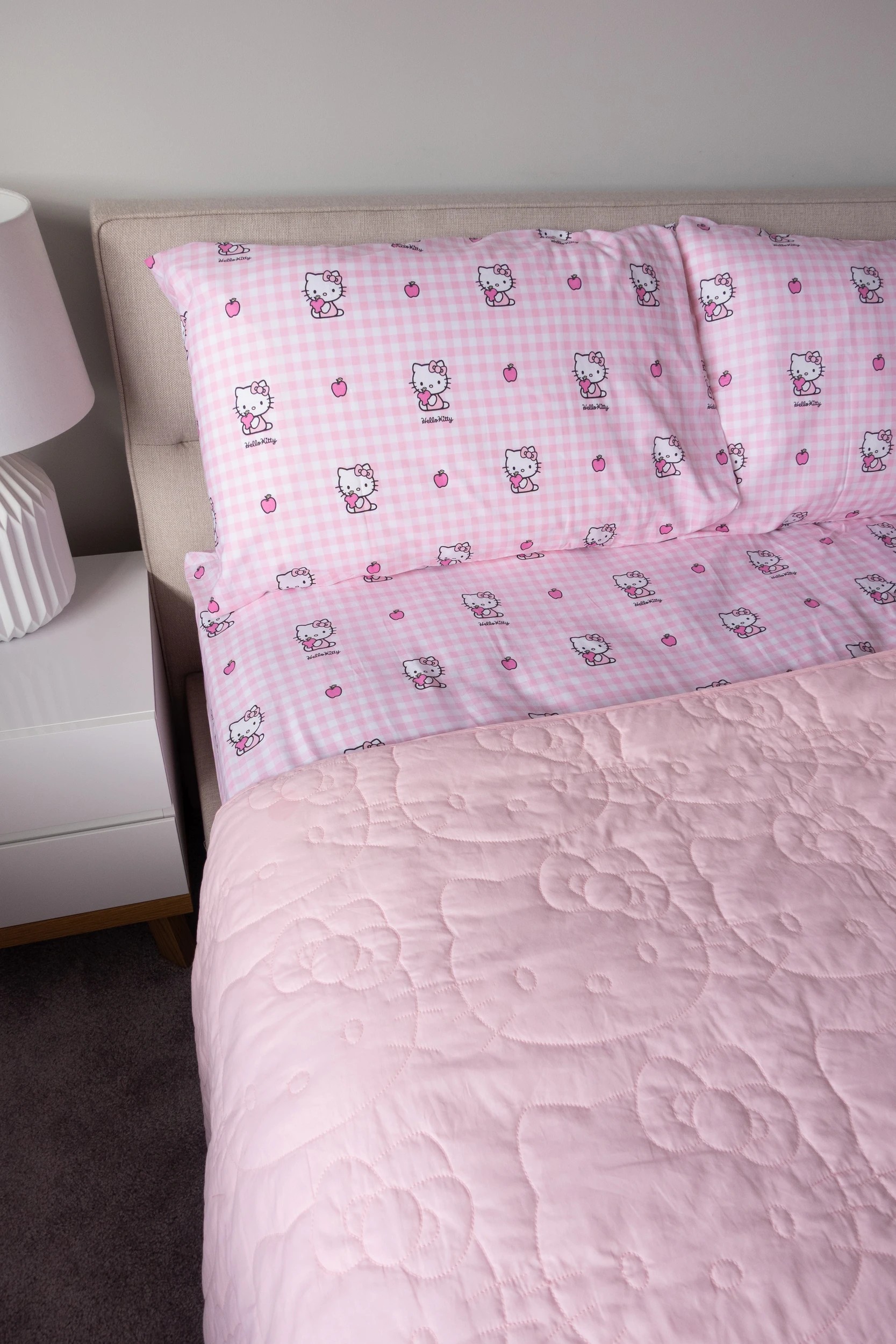 6 Hello Kitty Quilted Coverlet
 - Queen Bed
 - Pink, 6 of 8