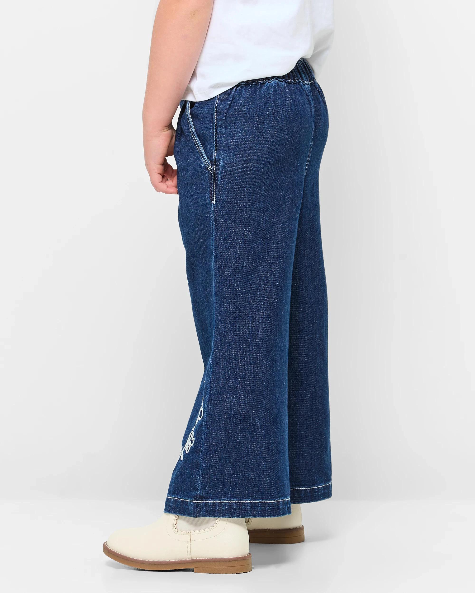 3 Target Wide Leg Denim Pants NAVY BLUE, 3 of 5