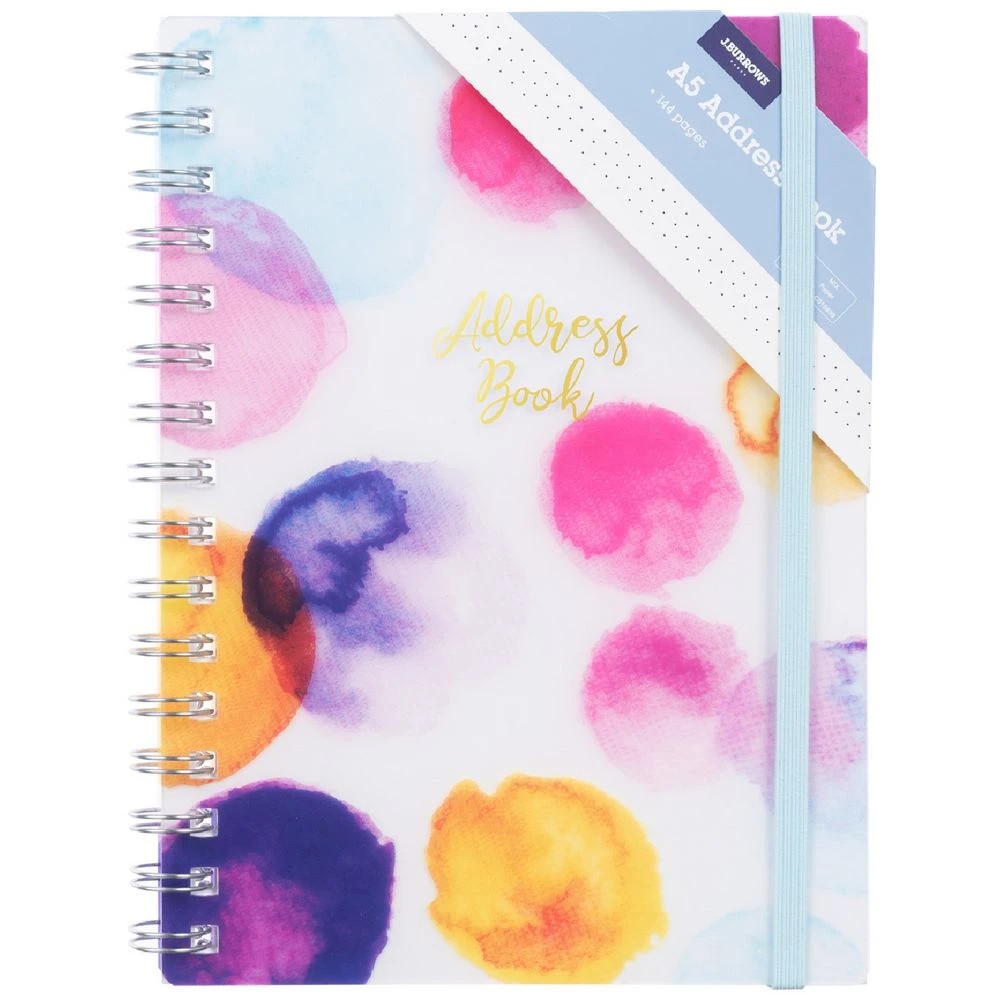 1 J.Burrows A5 Address Book 144 Page Paint Dots, 1 of 3