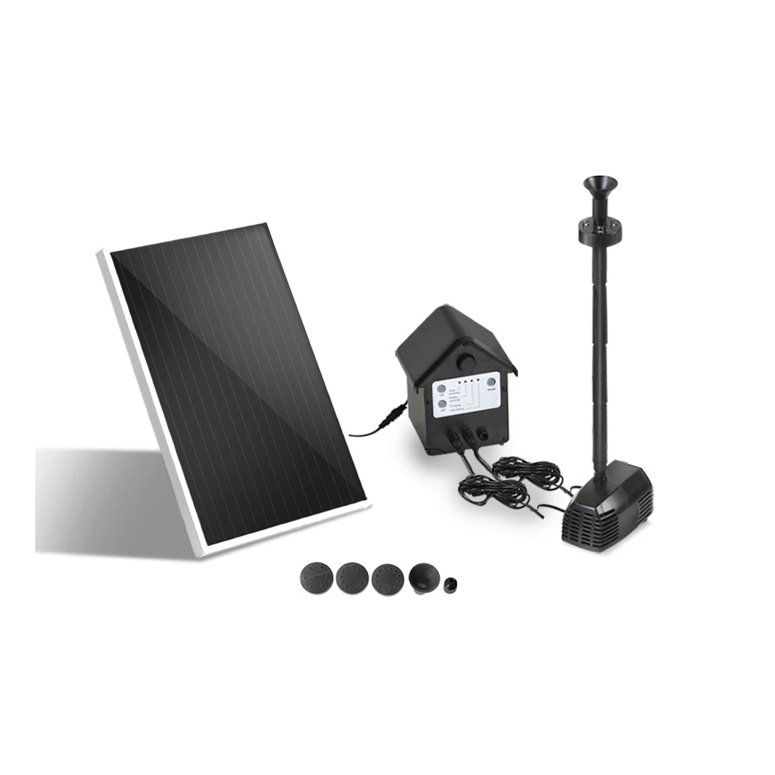 1 Gardeon Solar Pond Pump Submersible Water Fountain with Battery Kit LED Lights 4FT - Black, 1 of 2