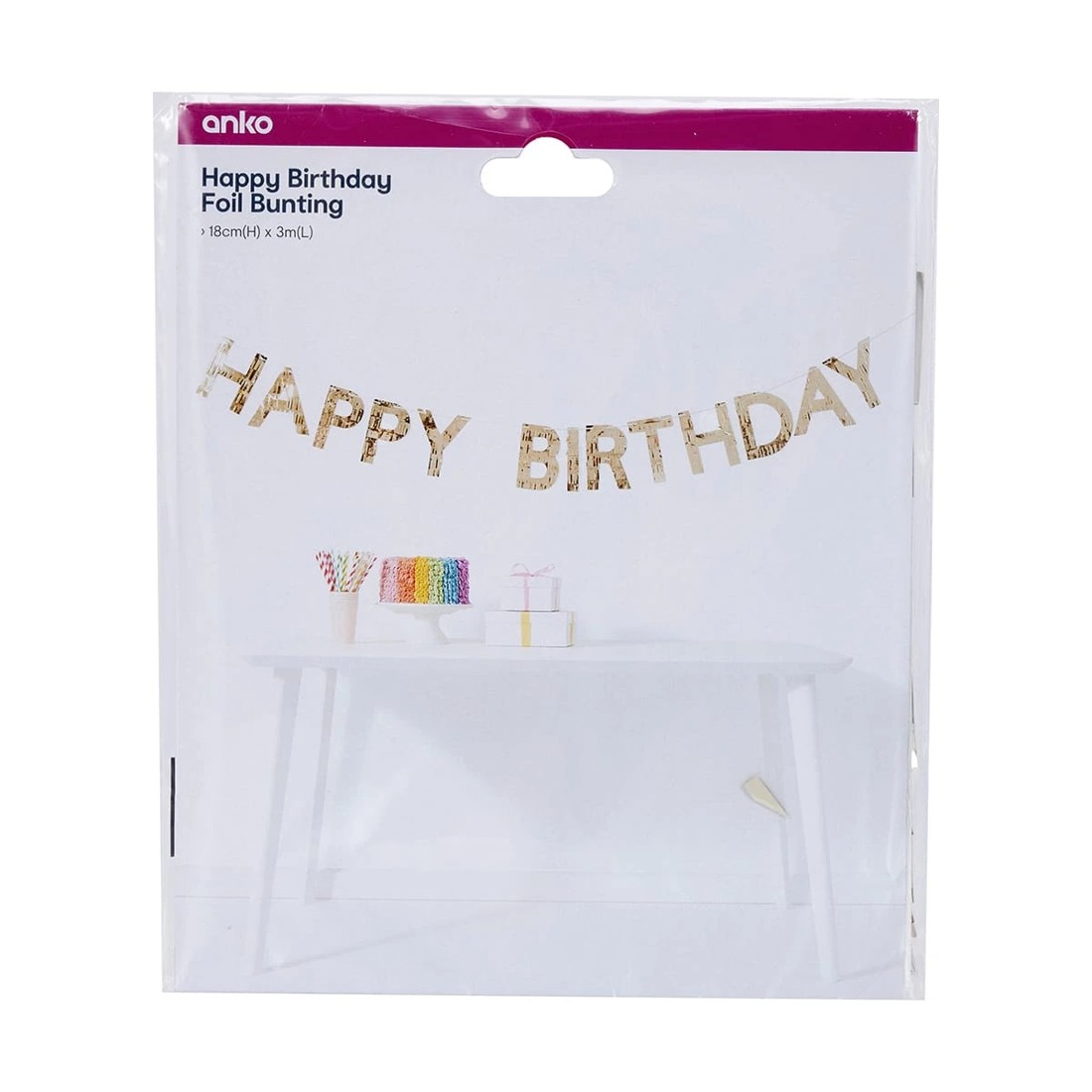 5 Happy Birthday Foil Bunting, 5 of 5