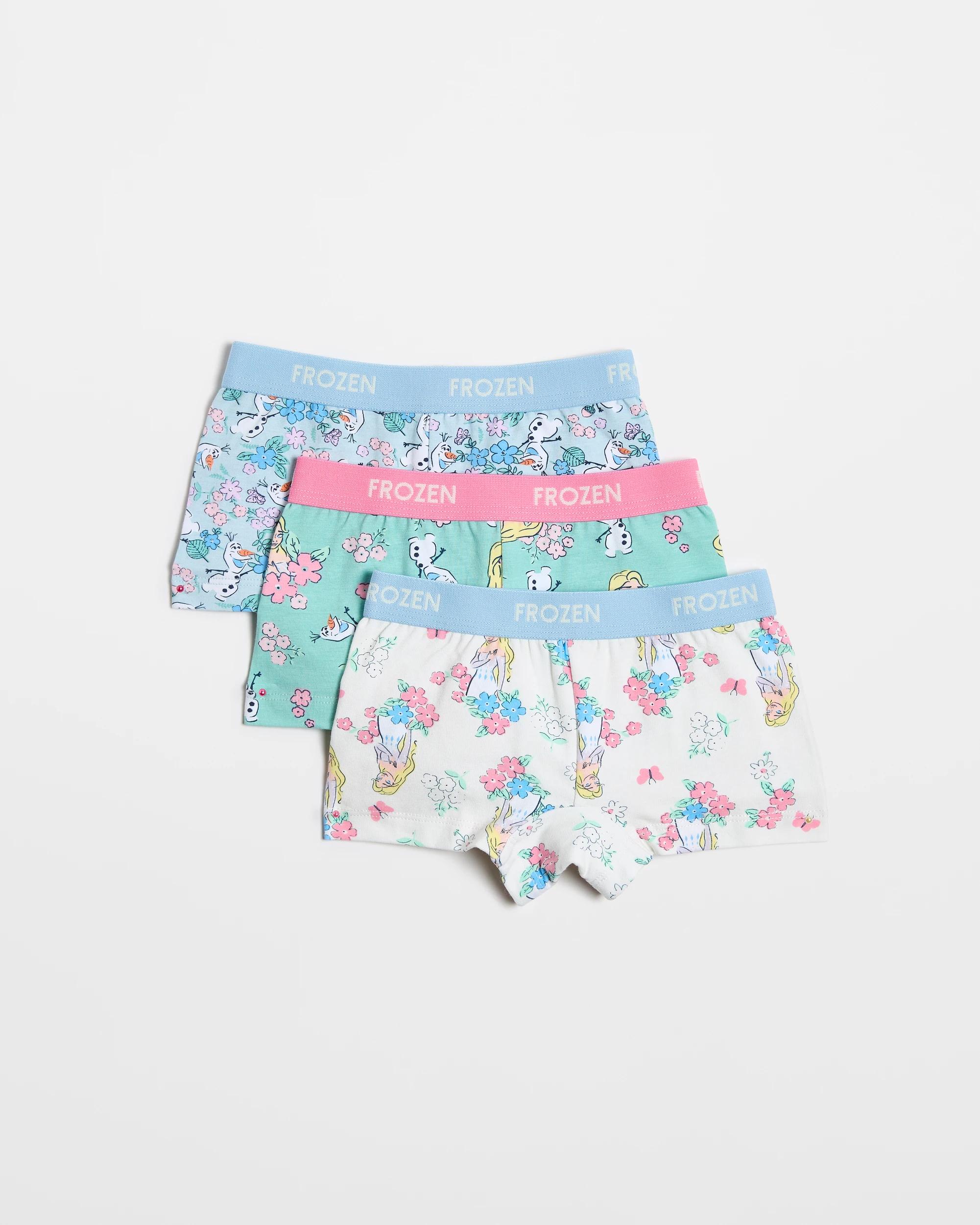 1 Disney Frozen Australian Cotton Younger Girls Shortie 3 Pack MULTI, 1 of 2