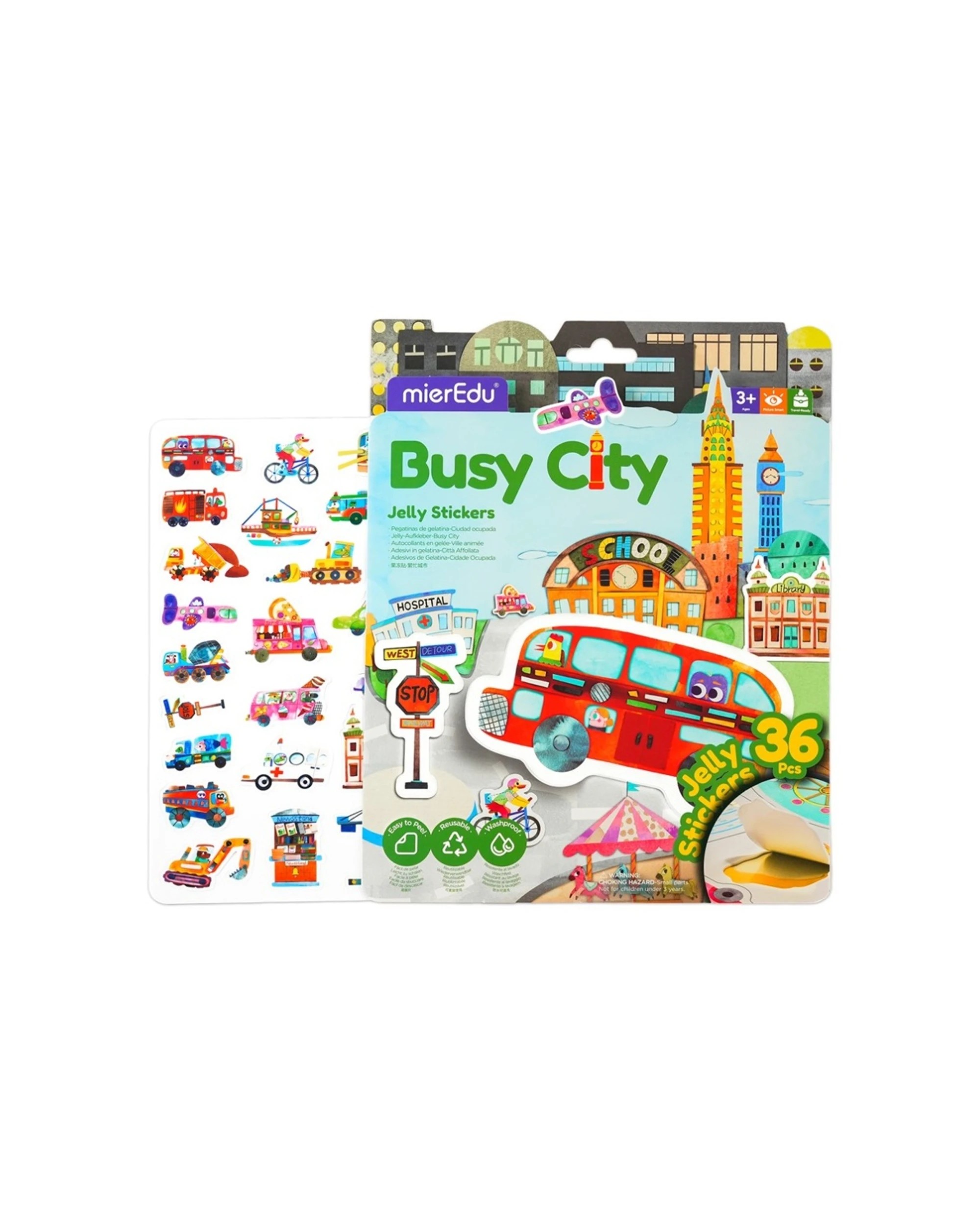 2 Mieredu Jelly Stickers Busy City Kids Activity Toy Creative - Multi, 2 of 3