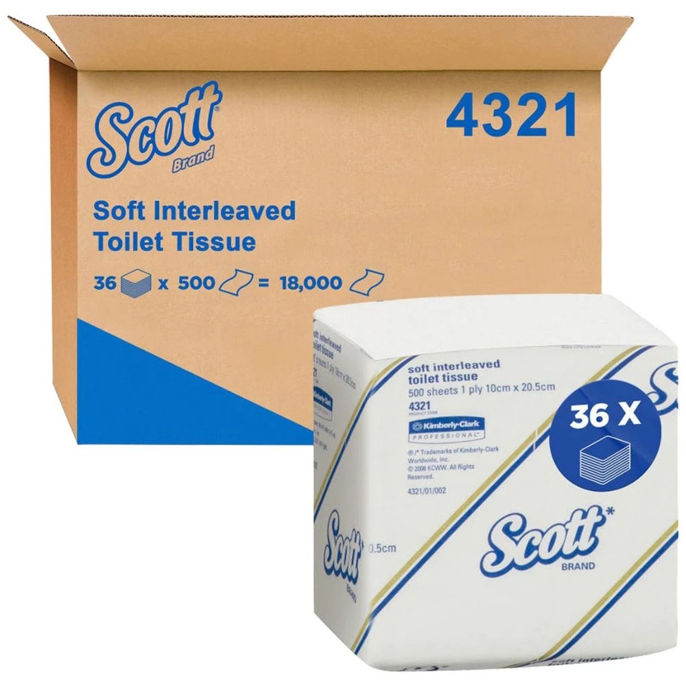 2 Scott Soft Interleaved Toilet Tissue White 4321 36 Packs, 2 of 3