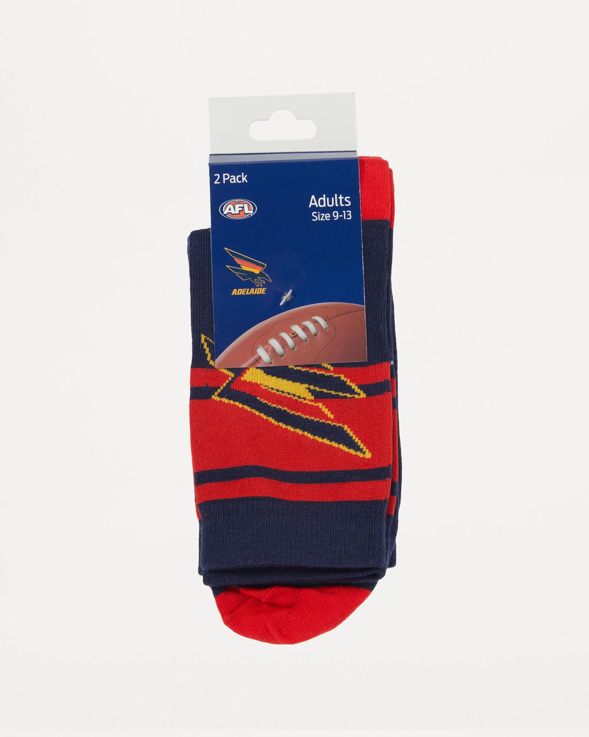3 2 Pack Official AFL Adult Sock Set NAVY ADELAIDE, 3 of 3