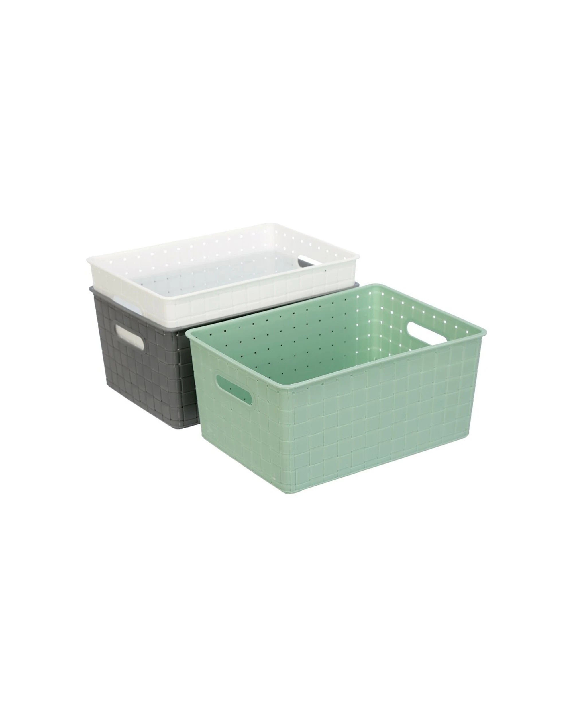 1 Boxsweden 3PK Logan Storage Basket 32x23x14.5cm - Multi, 1 of 4