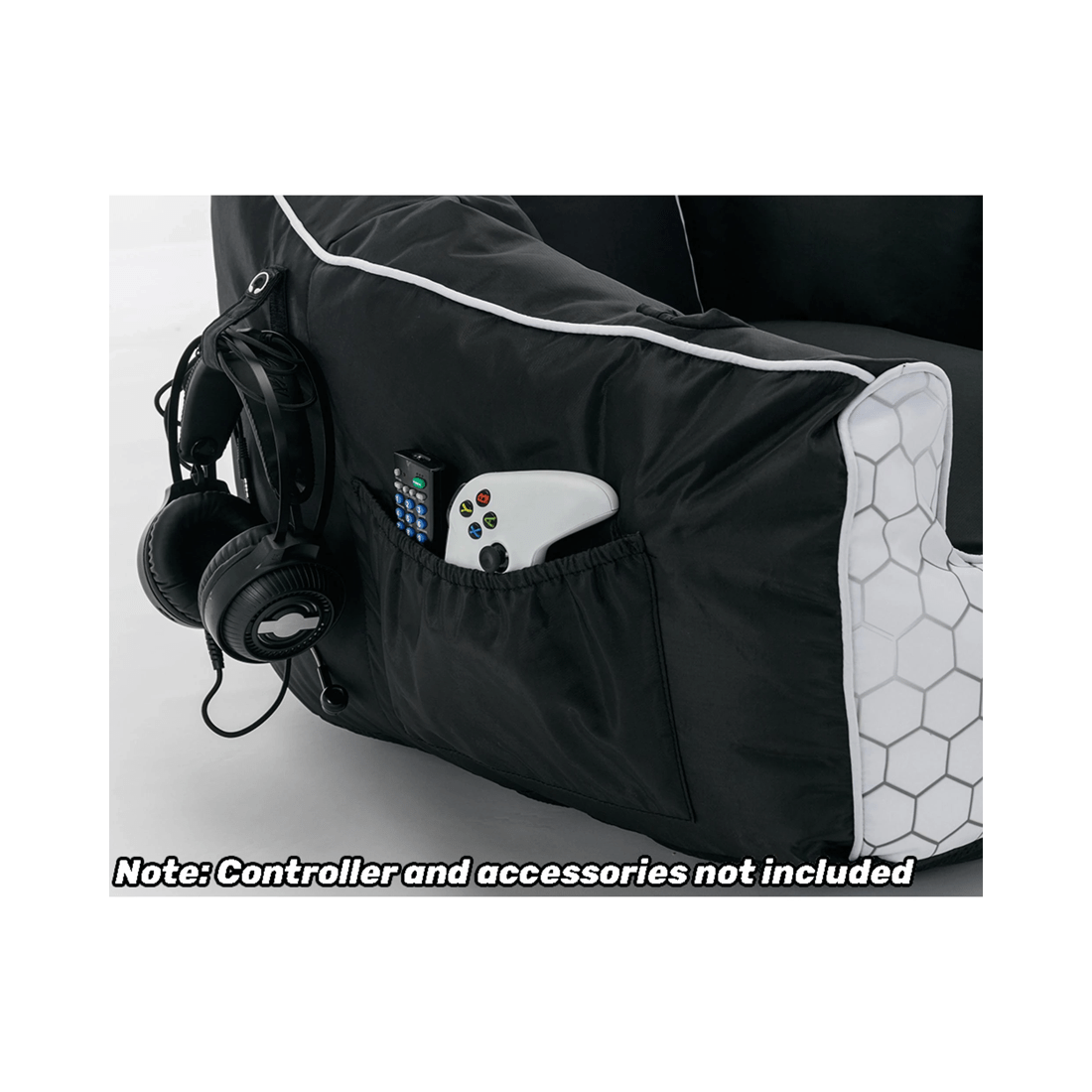 6 Powerwave PUFF Gaming Bean Bag Chair - White, 6 of 7