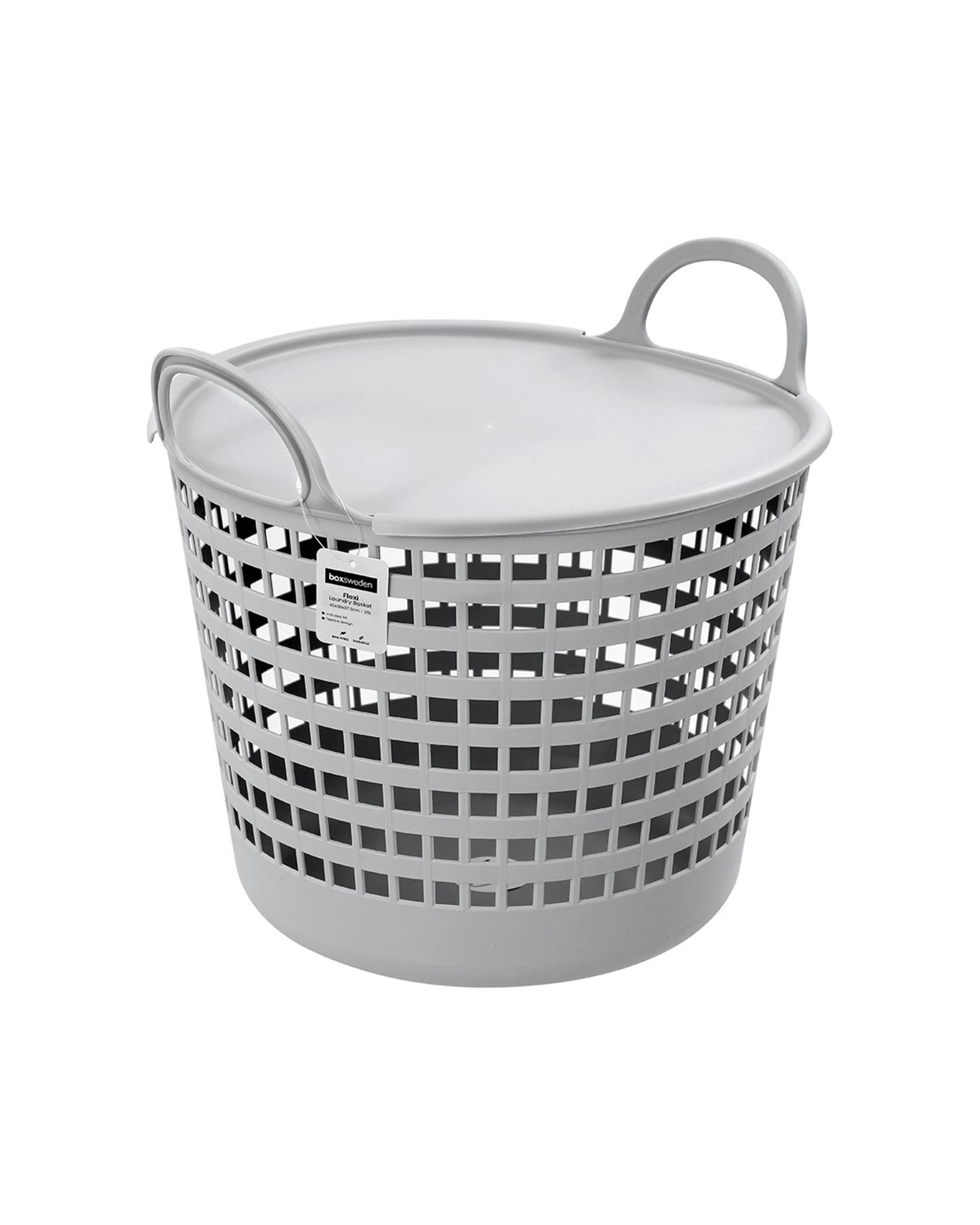 1 Boxsweden Flexible Laundry Basket Lidded 26L Practical Home Storage 40x37.3cm - Multi, 1 of 6