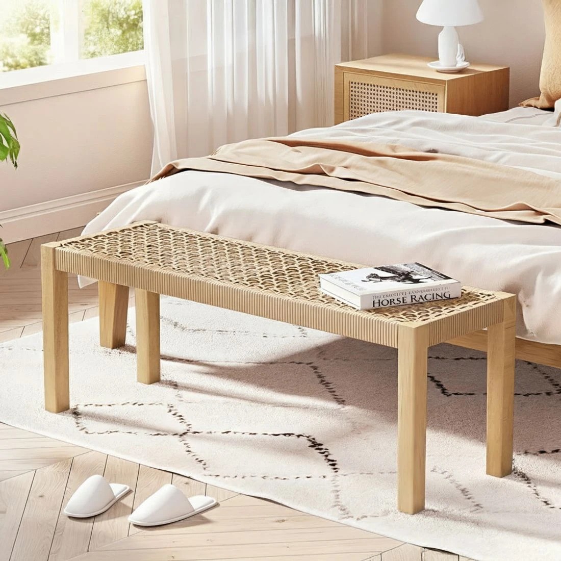 4 Gardeon Outdoor Garden Bench Seat Dining Benches en 2 Seater Patio Furniture - Natural, 4 of 5