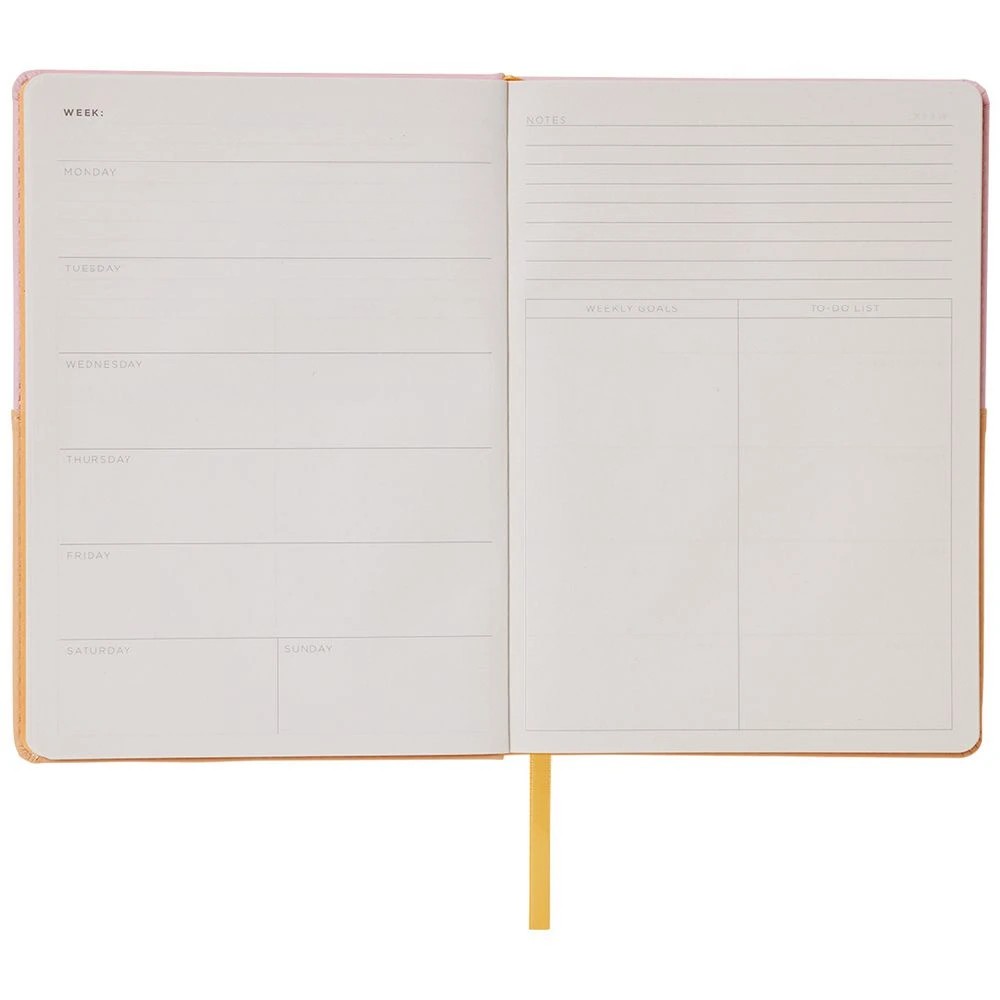 6 Otto A5 Week to View Two-tone Undated Diary 65 page Pink, 6 of 7