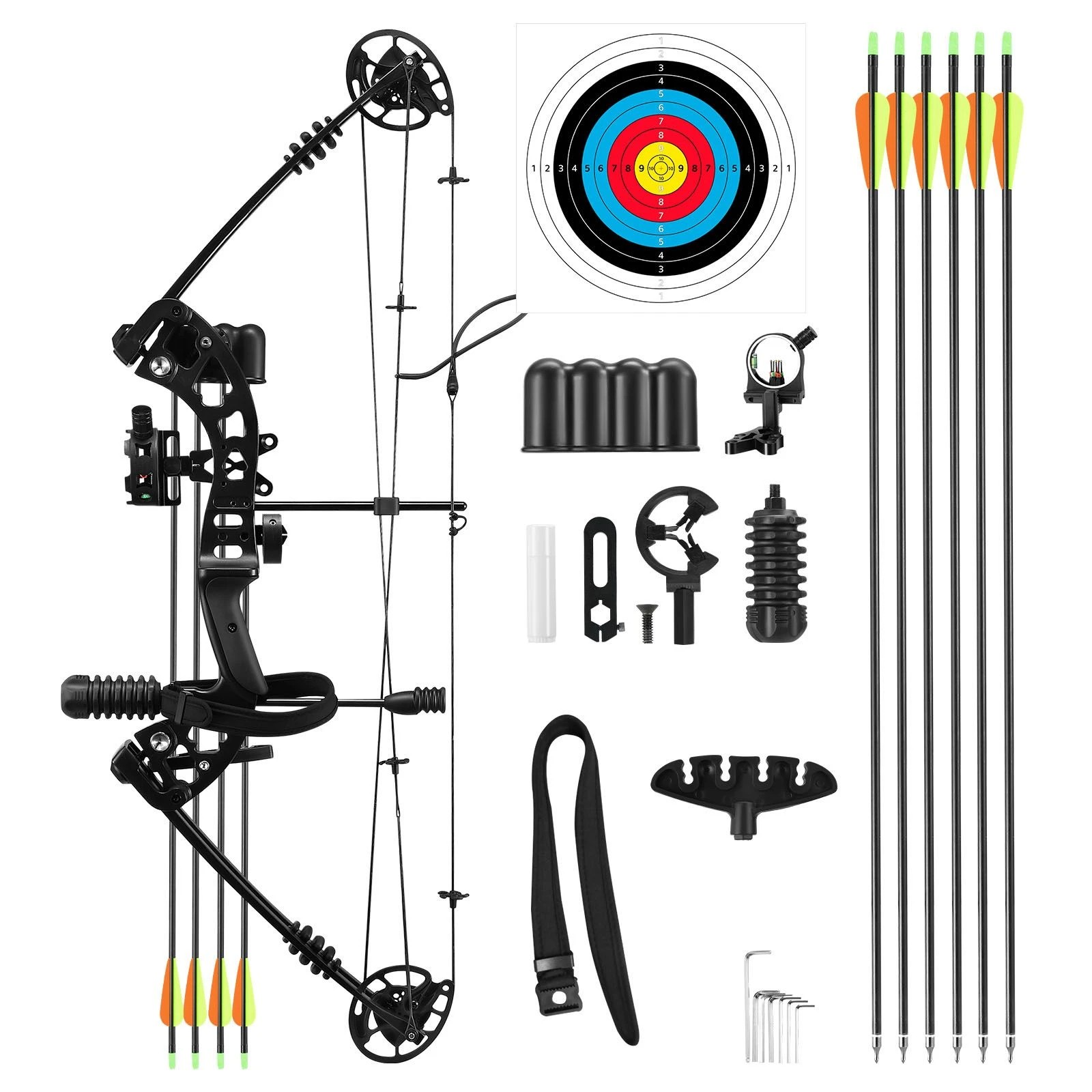 3 AUSWAY Compound Bow Arrow Set Archery Hunting Sports Equipment Target Shooting, 3 of 5