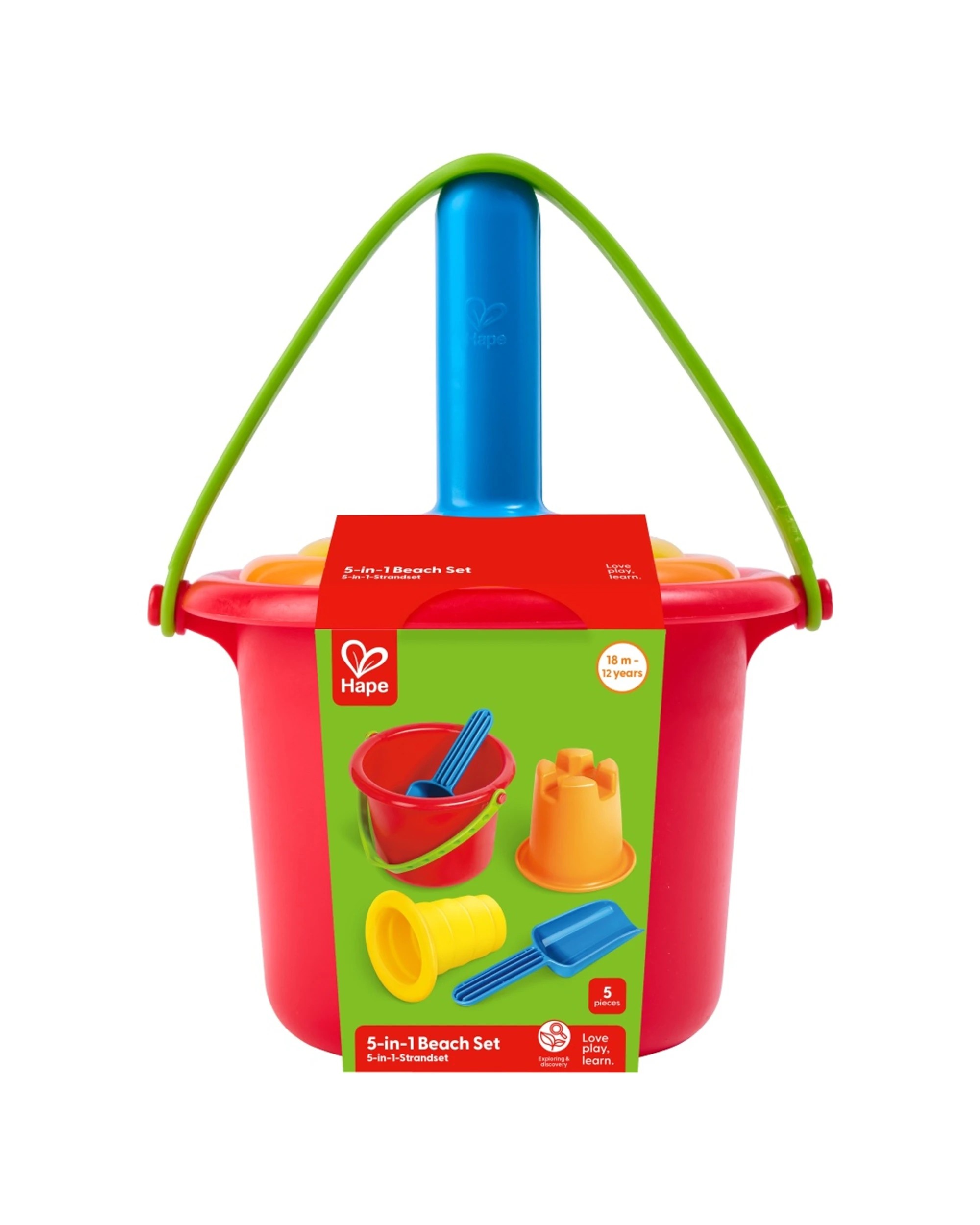 2 Hape 5-in-1 Beach Set Sand Toys Kids Toddlers Activity Play Portable Design Outdoor Fun Set - Multi, 2 of 6