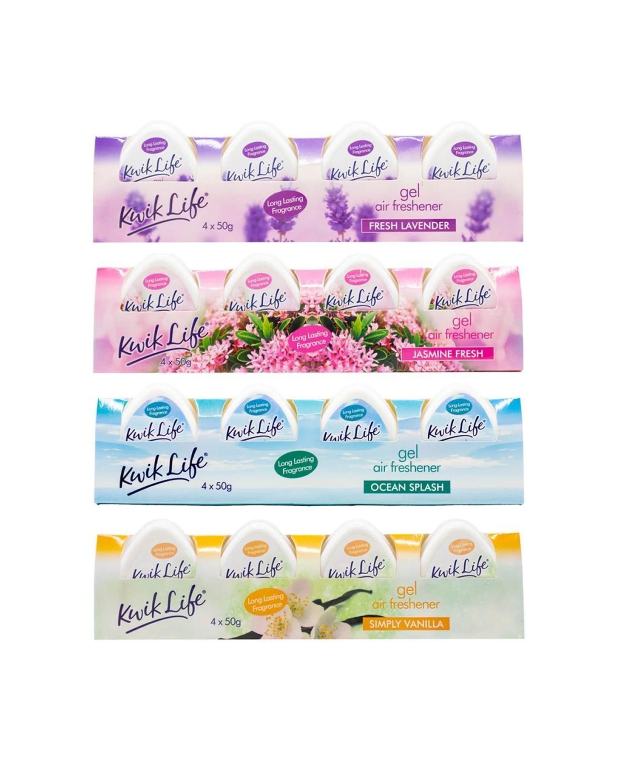 4 Kwik Life 12PK Home Bathroom Gel Air Freshener 50g Assorted Jasmine Fresh - Multi, 4 of 4