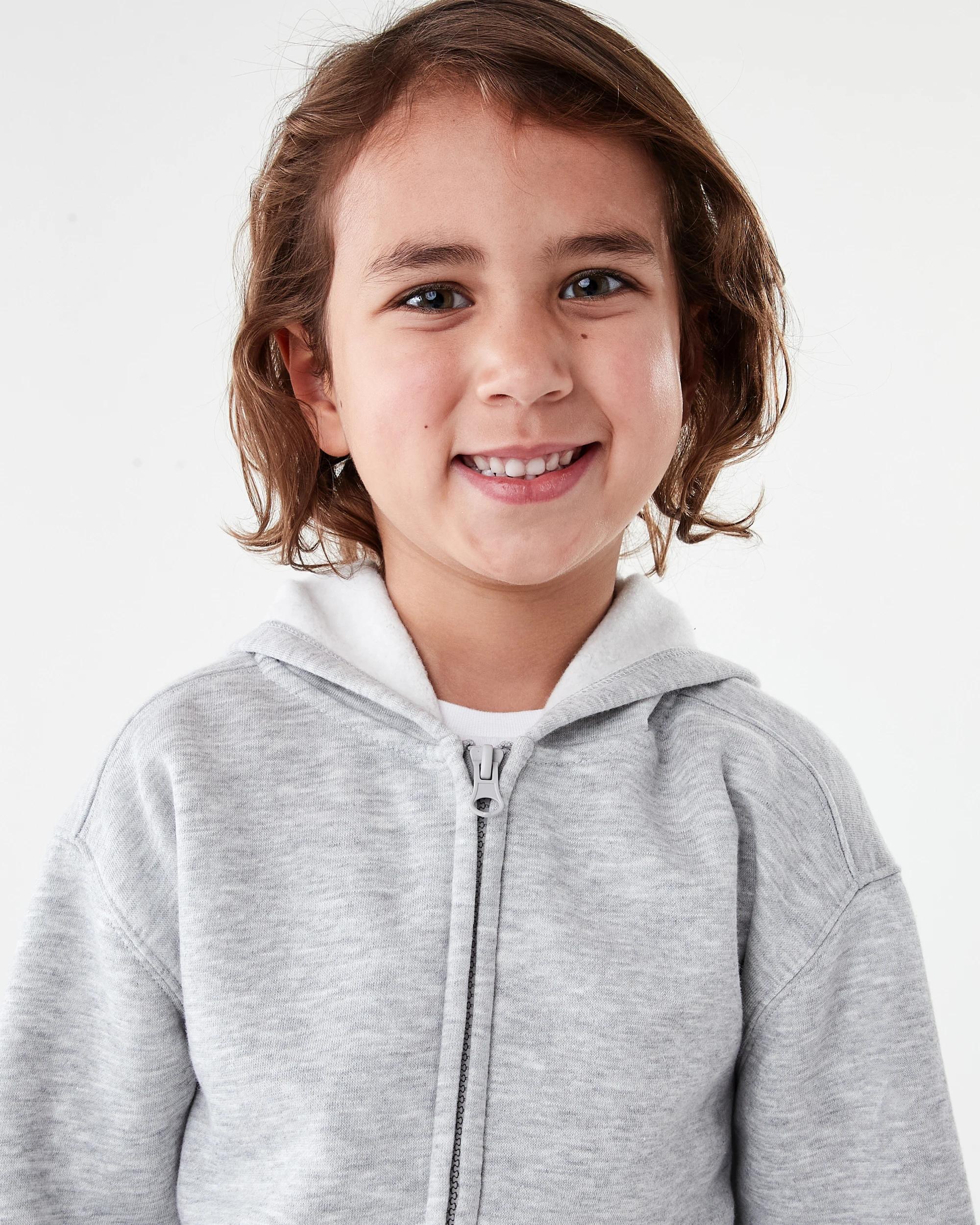 4 Plain Zip Through Hoodie Kgry Marle, 4 of 8