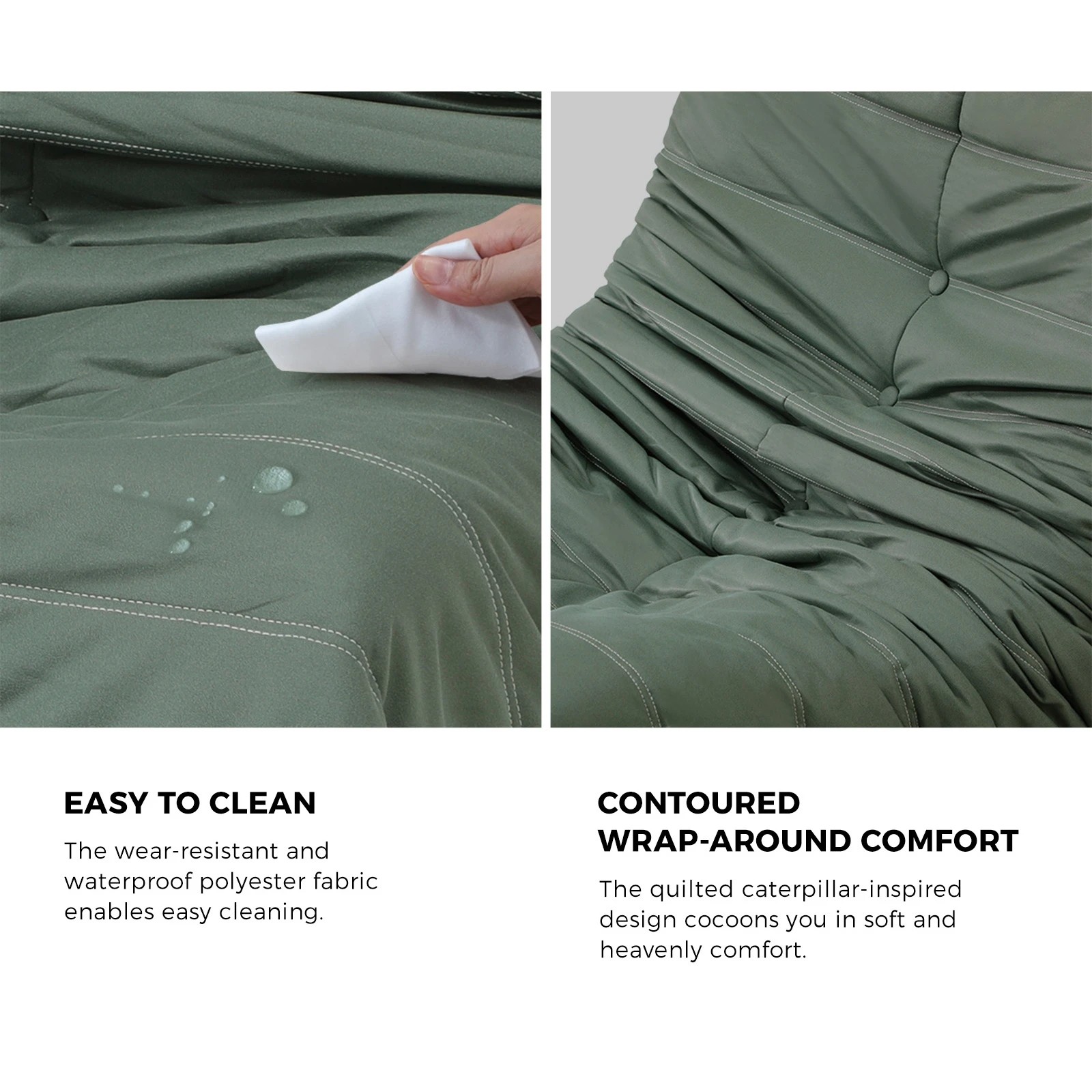 8 Oikiture Floor Sofa Accent Chair Lazy Couch Lounge - Green, 8 of 10