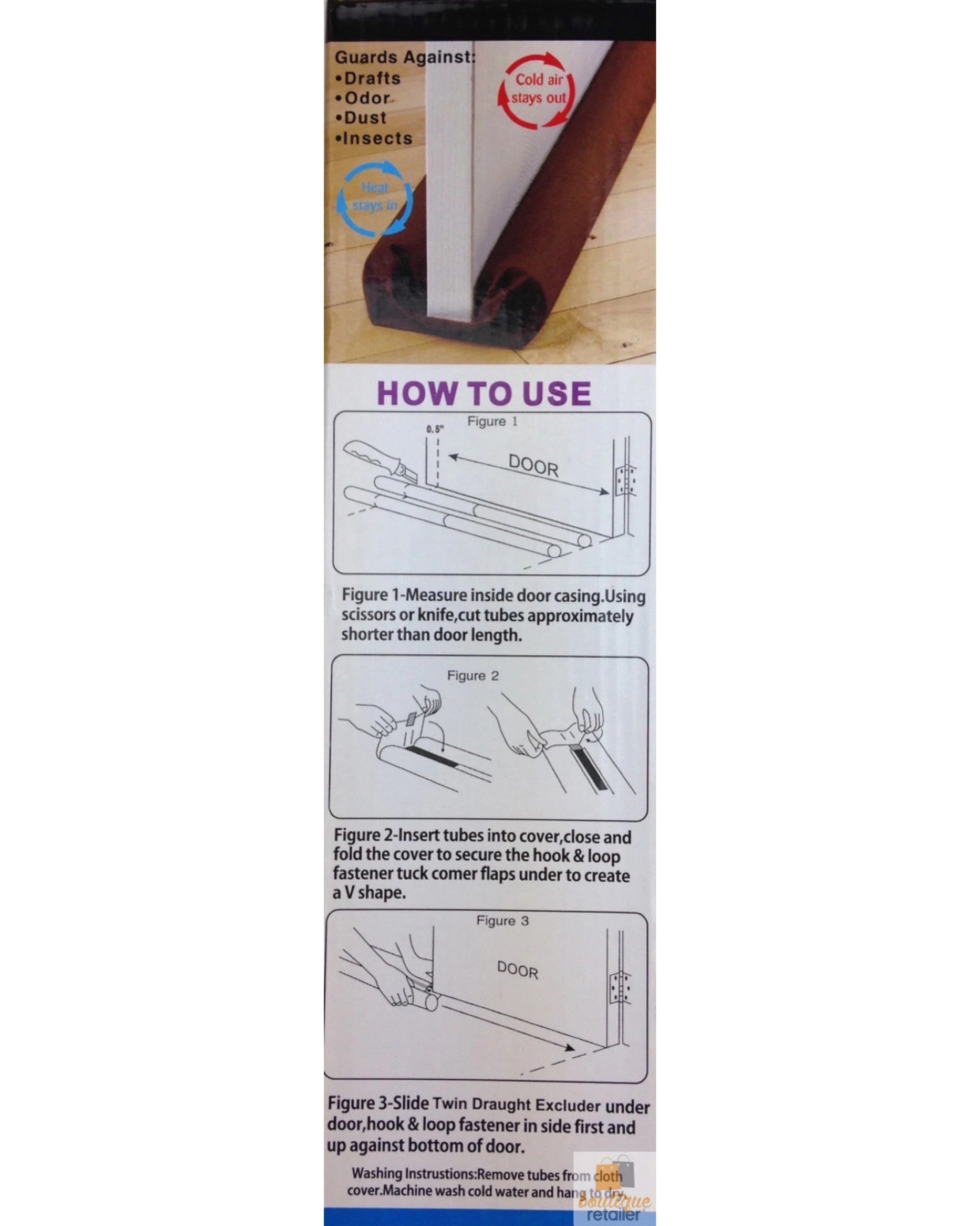 2 BR Home Twin Draft Stopper Double-Sided Door Guard Weather Seal, 2 of 5