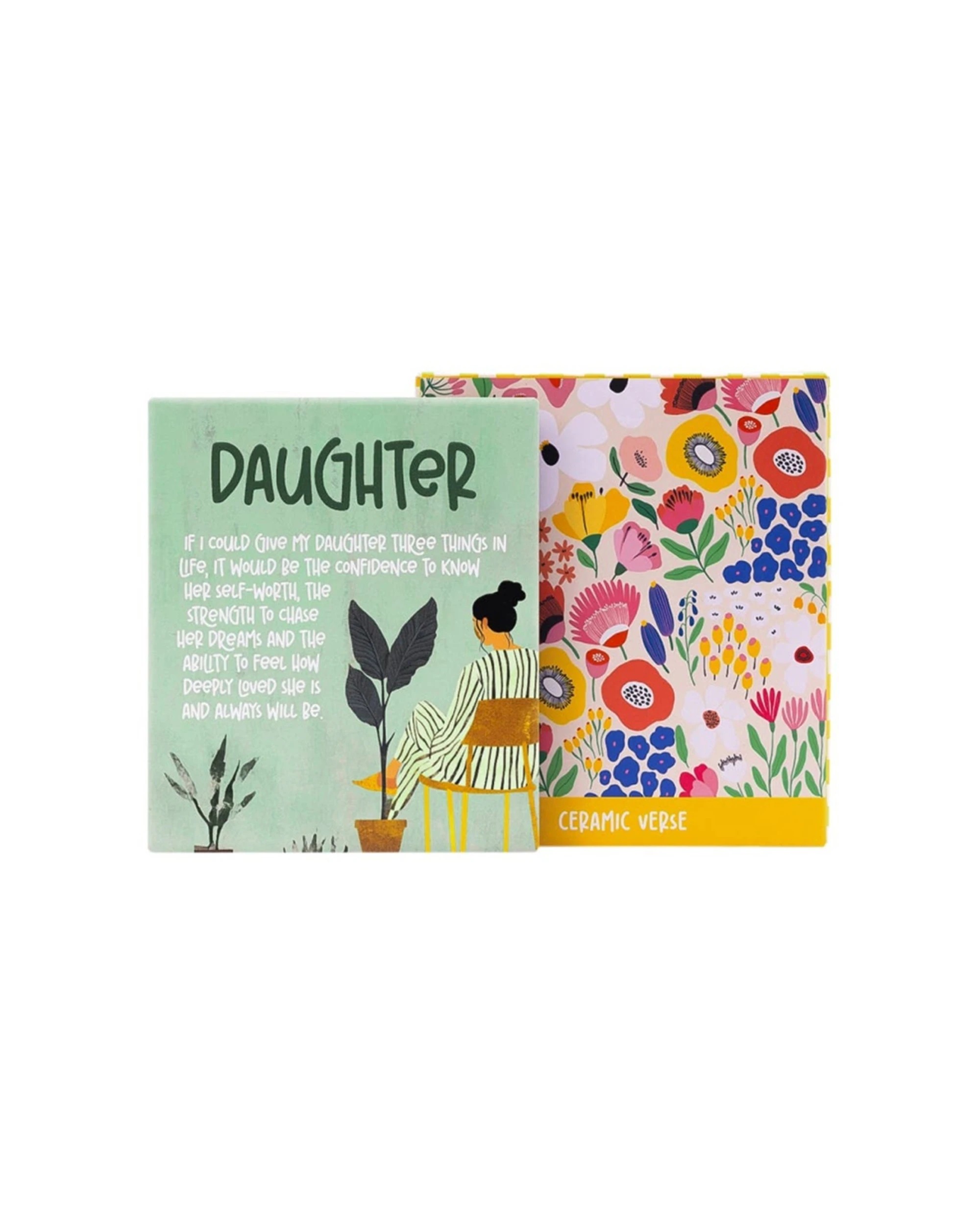 2 Splosh Billie Daughter Verse Ceramic With Hook And Stand Embossed 12x14x1cm - Green, 2 of 4