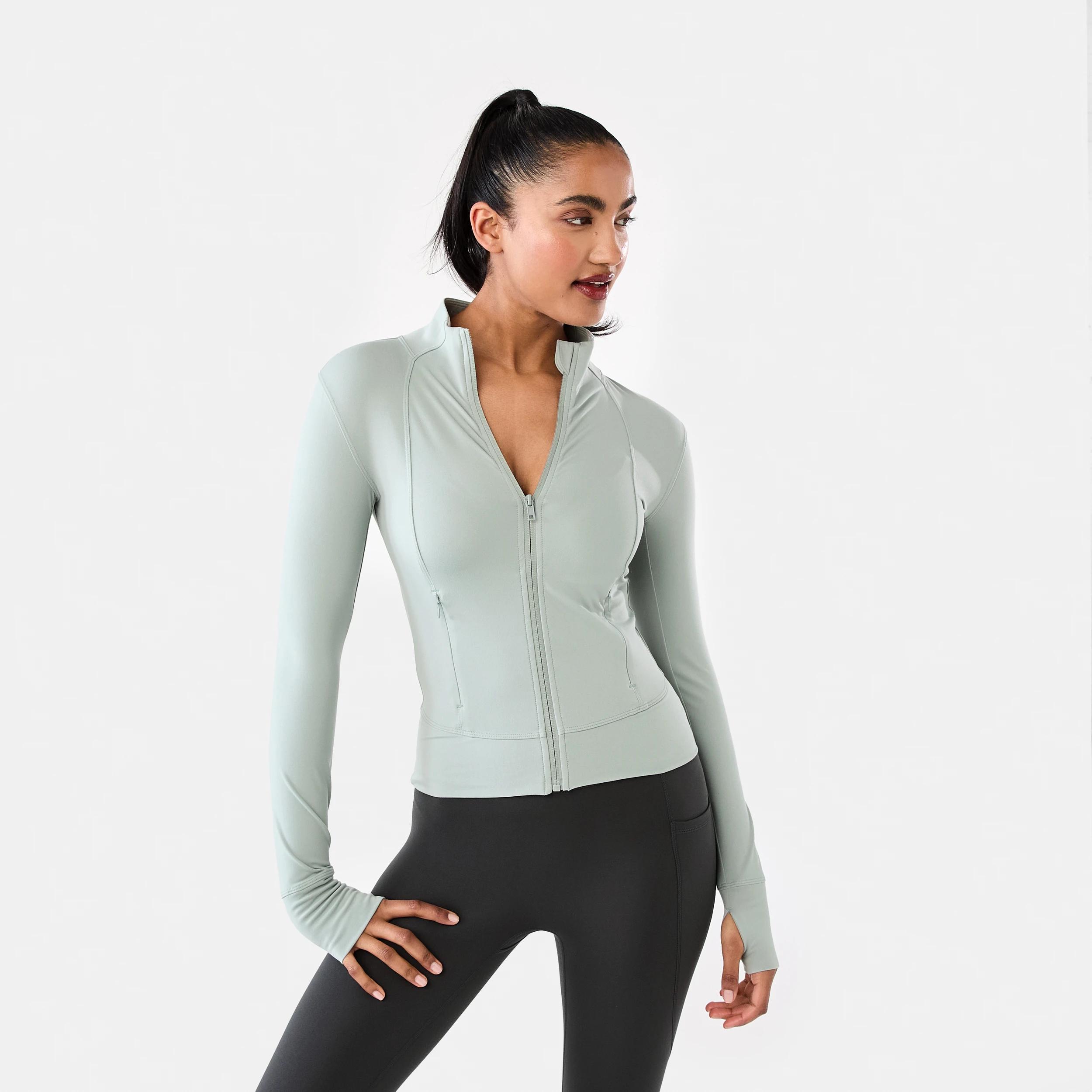 1 Active Womens Long Sleeve Ultrasoft Jacket LINDSEY GREEN, 1 of 8