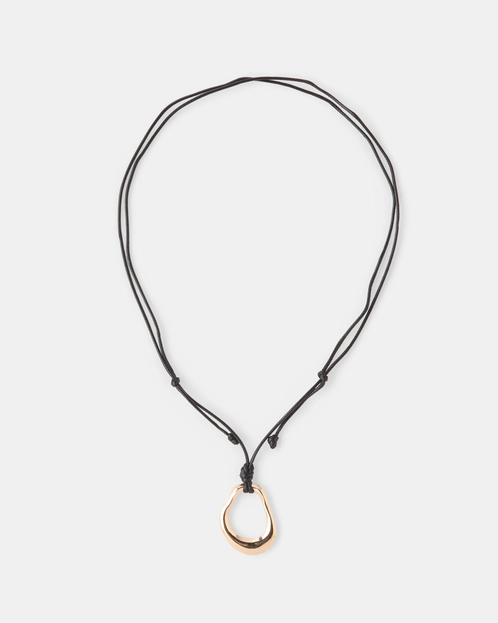 2 Cord Necklace - Black and Gold Tone Gold, 2 of 3