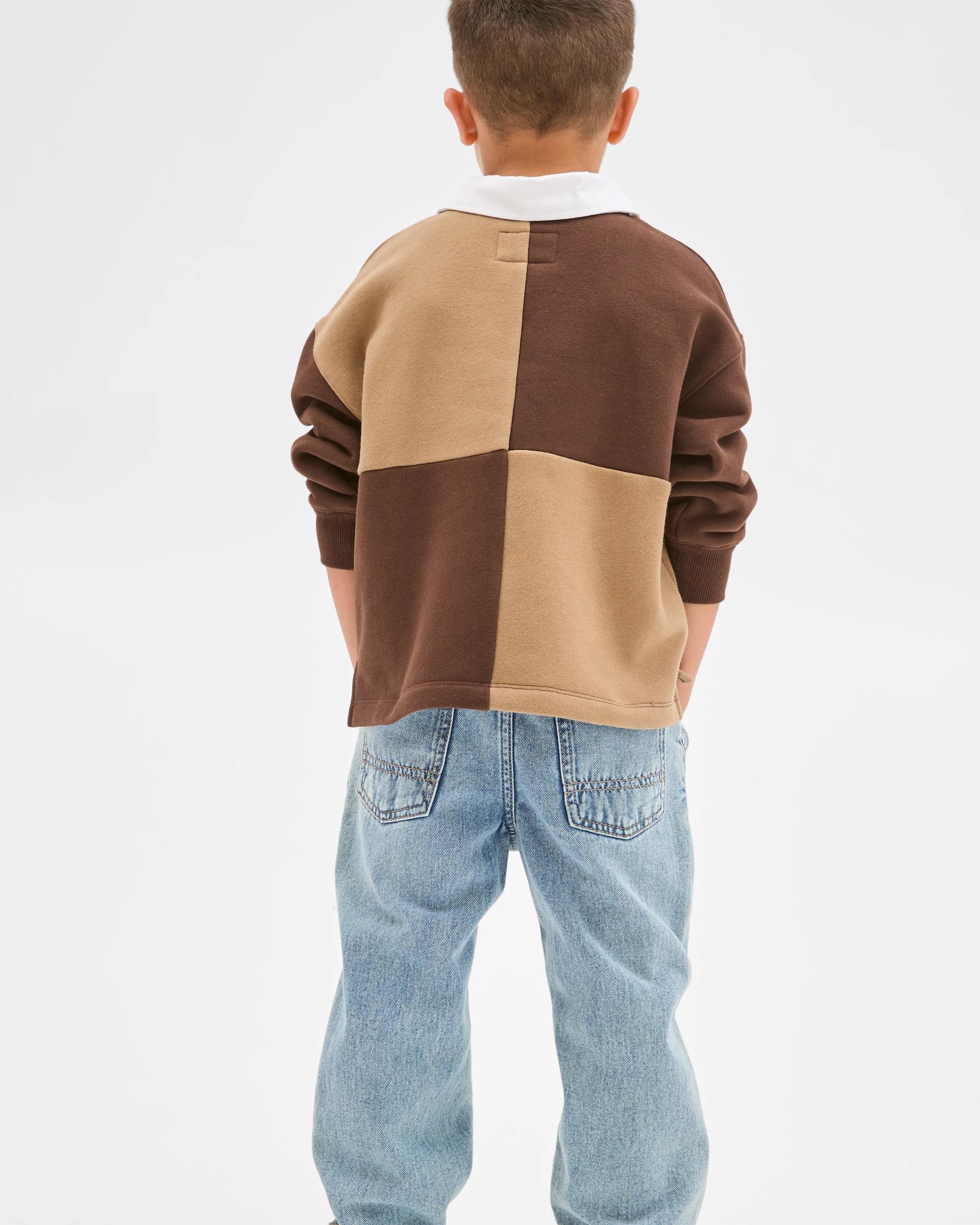 4 Target Kids Australian Cotton Blend Heavyweight Oversized Rugby Jumper BROWN, 4 of 6