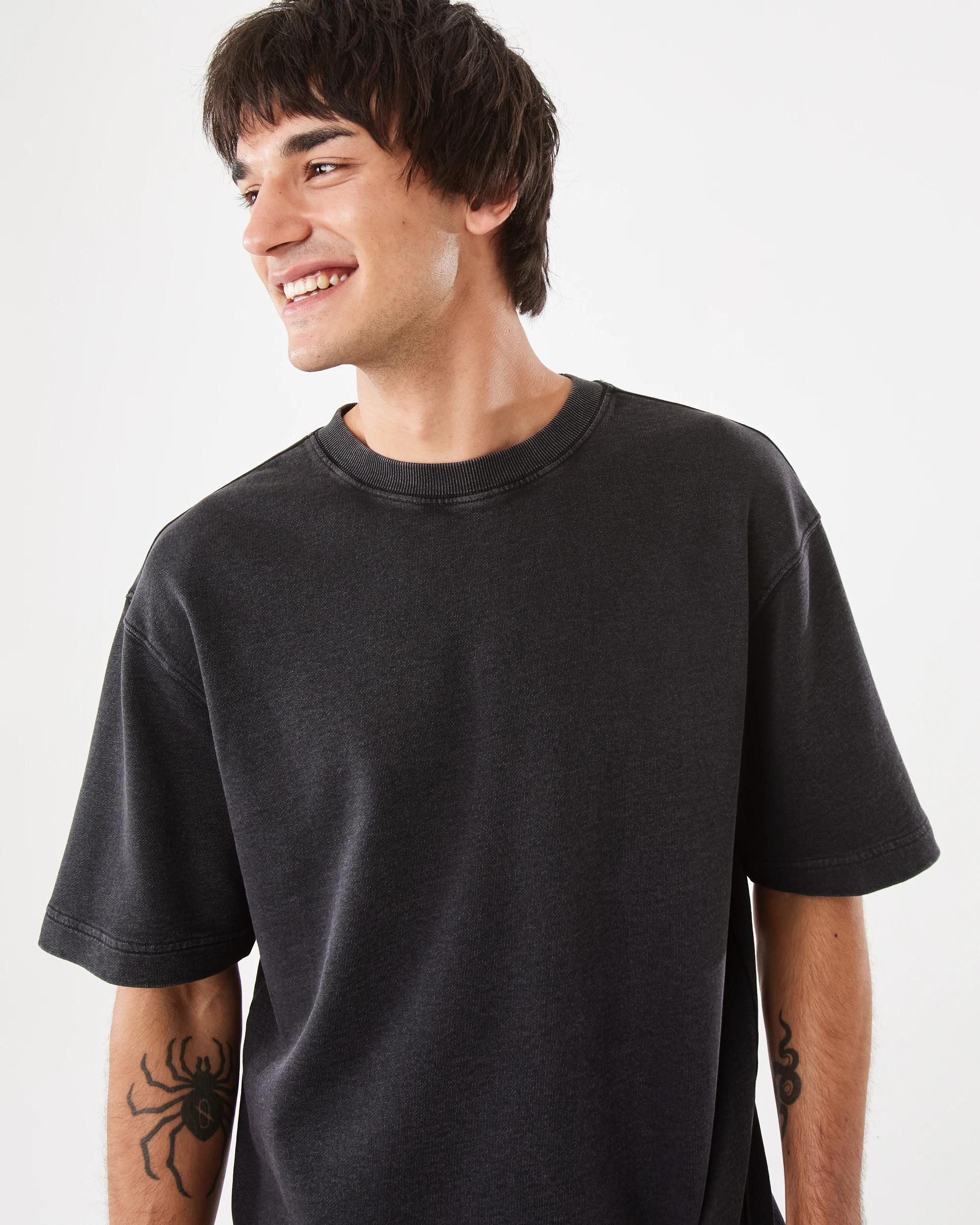 6 Terry Oversized T-shirt Black, 6 of 8
