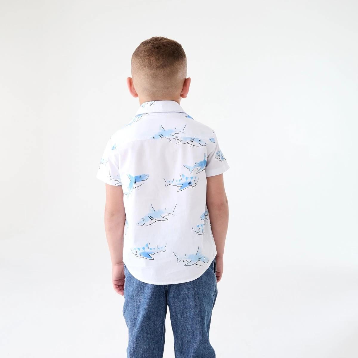 2 Short Sleeve Print Shirt CUTE SHARKS SNOW WHITE, 2 of 6