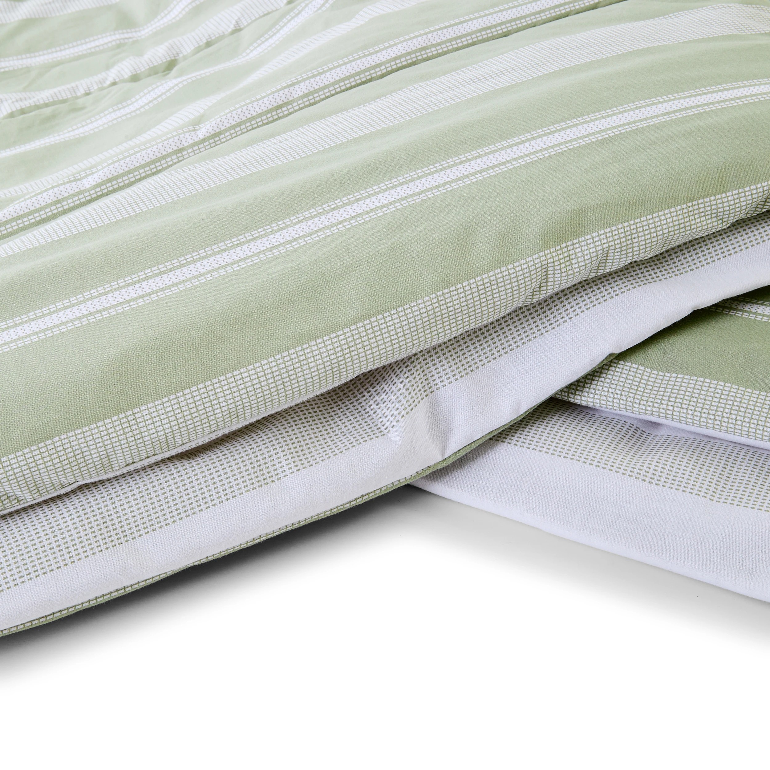 5 Rani Cotton Rich Reversible Comforter Set - Single/Double Bed, Green, 5 of 7