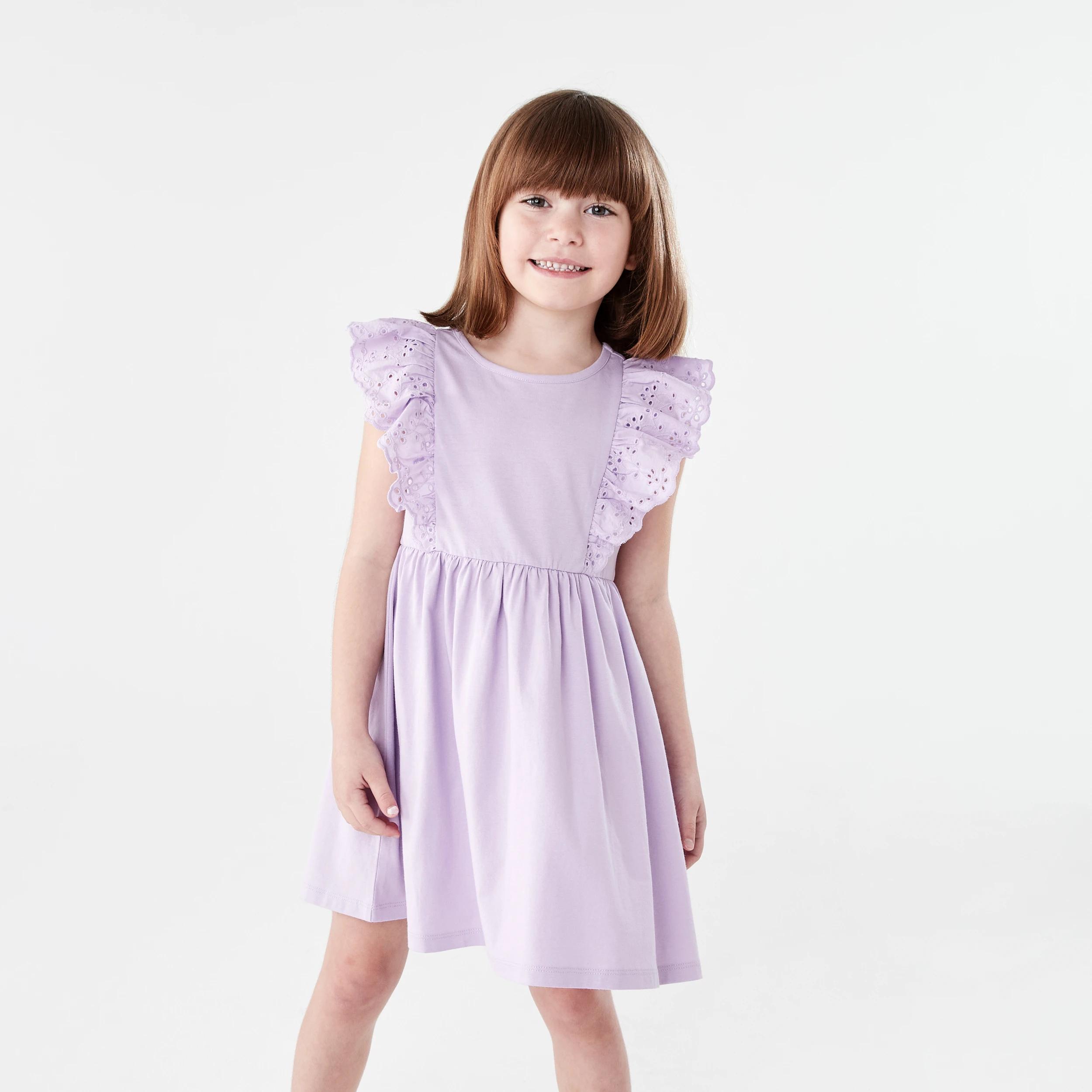 1 Frill Sleeve Dress PASTEL LILAC, 1 of 7