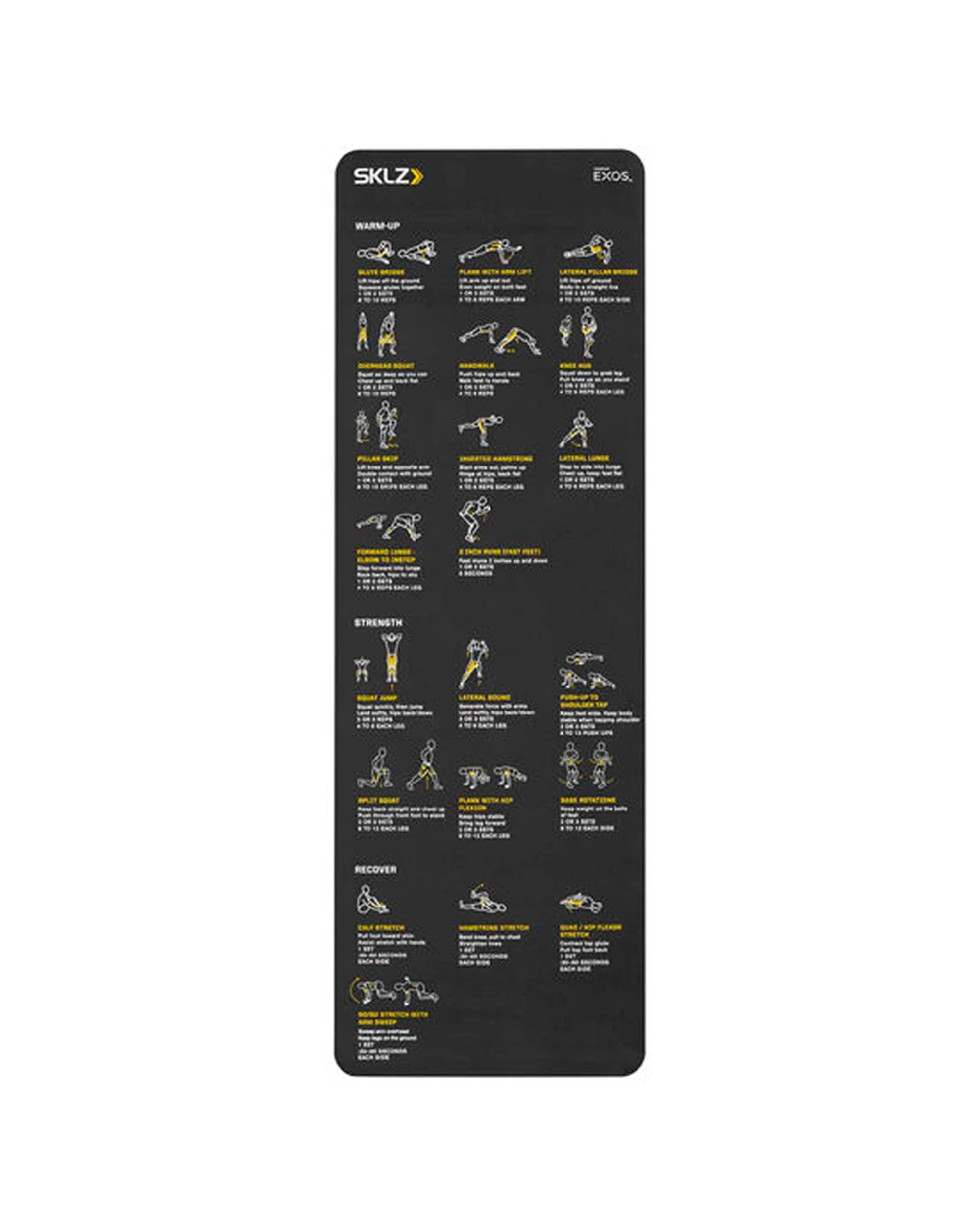 3 SKLZ Trainer Mat 21 Printed Exercises Approx 63.5cm x 182.88cm 4mm Thickness - Black, 3 of 4