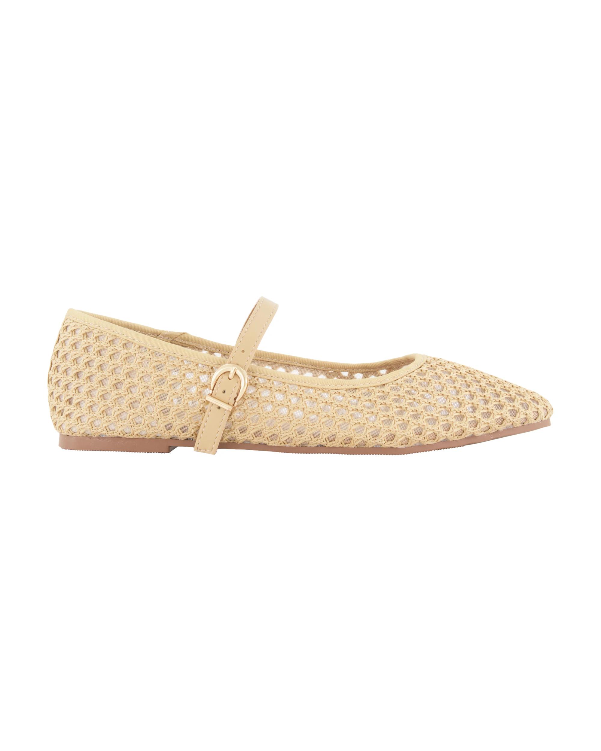 1 Point Toe Woven Ballet Slingback Flats Tan, 1 of 3