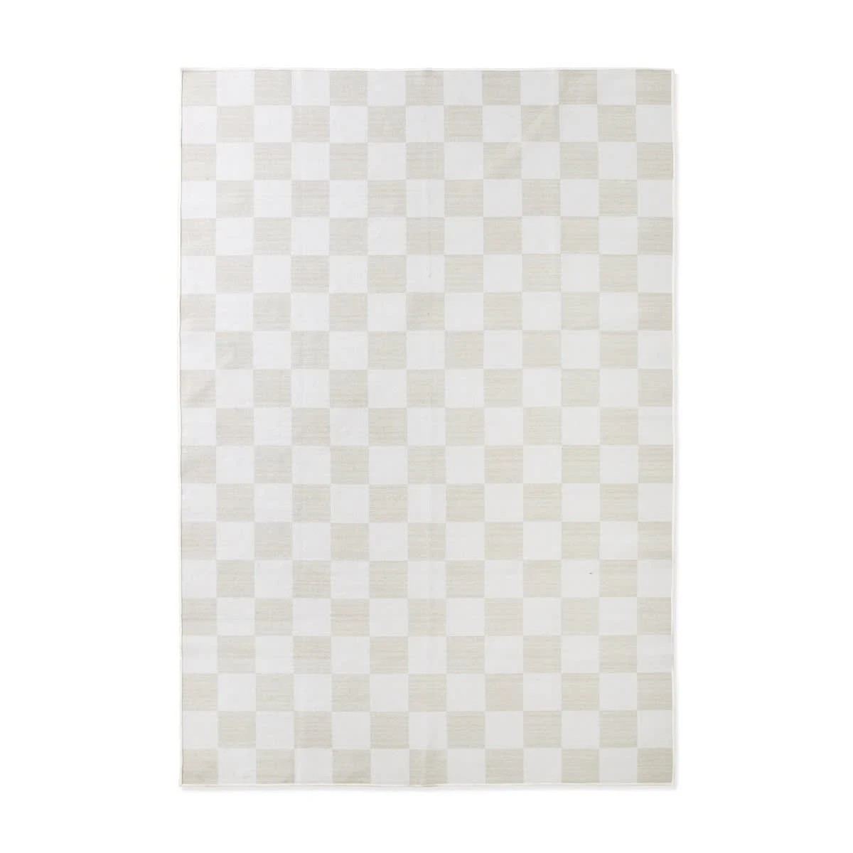 6 Check Washable Rug - Beige, Large - 235cm x 160cm, 6 of 9