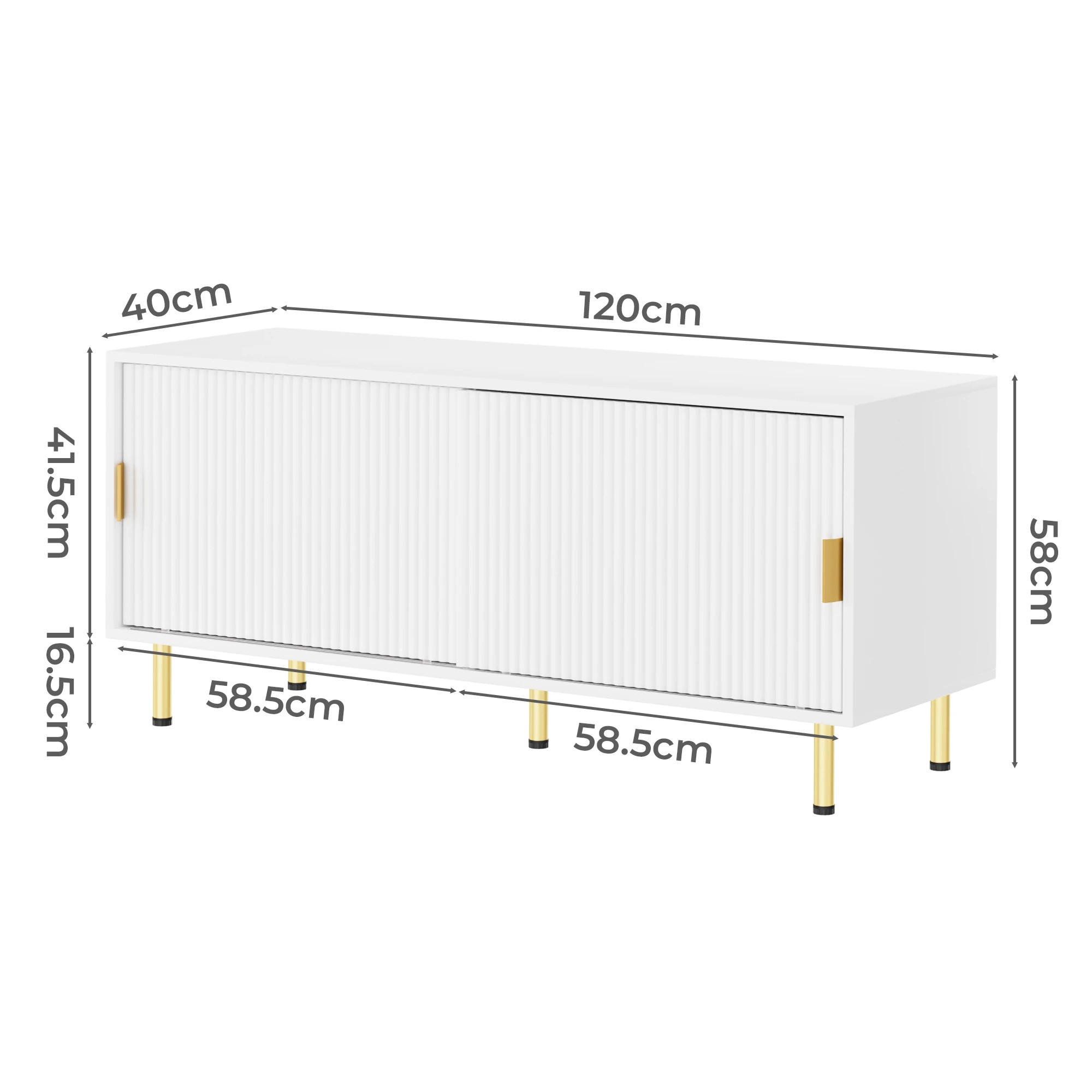 3 Levede 120cm Entertainment Unit - White, 3 of 8