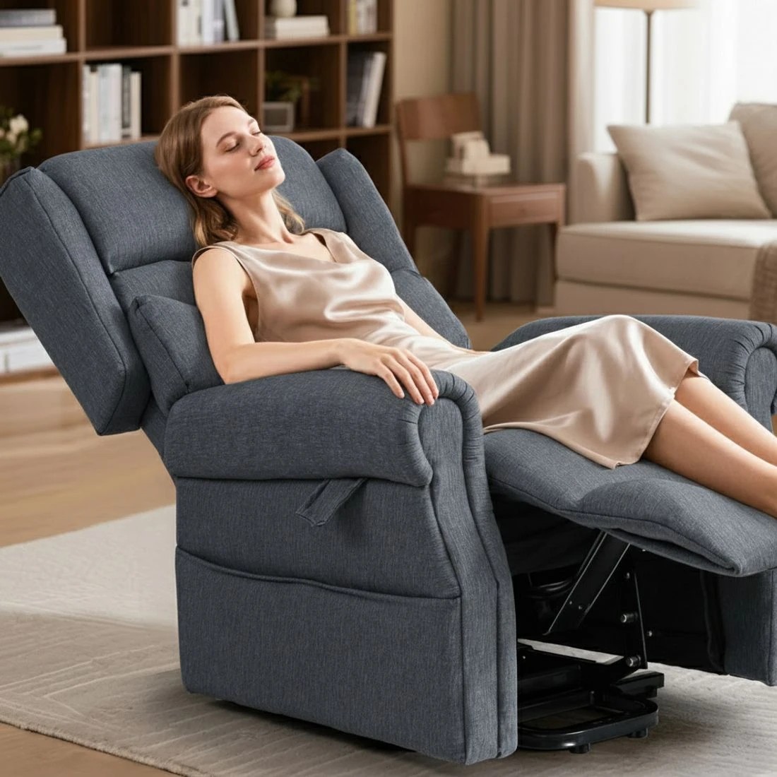 6 Artiss Electric Recliner Chair Power Lift Massage Heated Recliner Sofa - Grey, 6 of 7