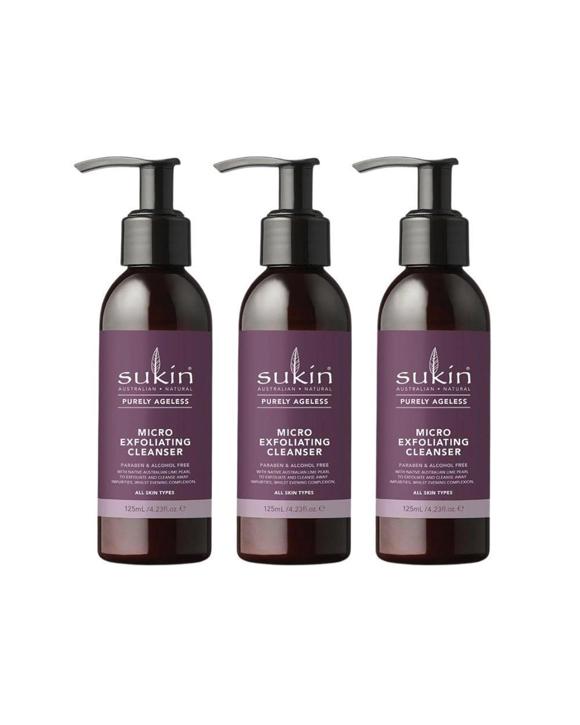 3 x Sukin Purely Ageless Micro Exfoliating Cleanser 125mL
