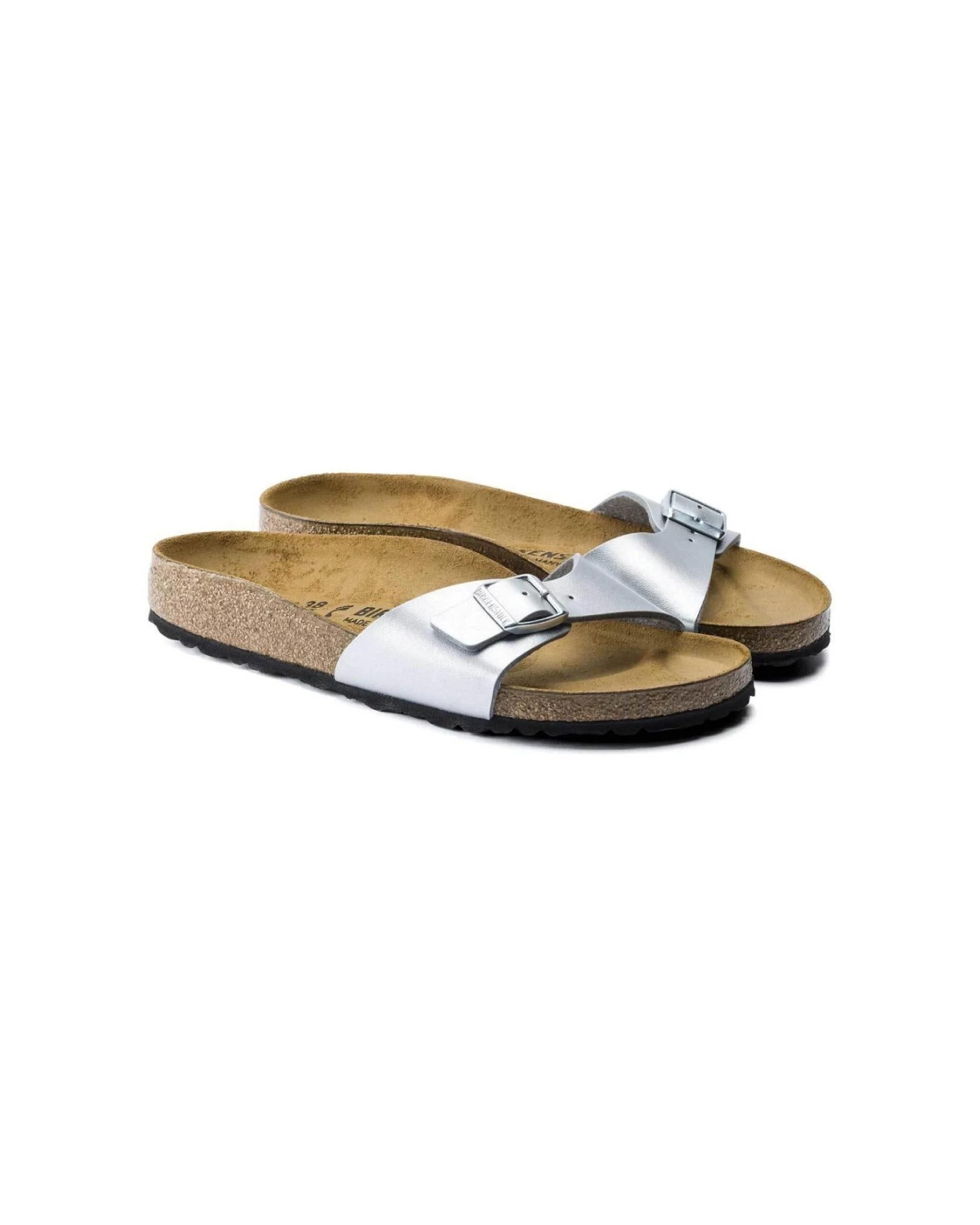 4 Birkenstock Madrid Birko-Flor Sandals Narrow Width SILVER, 4 of 4
