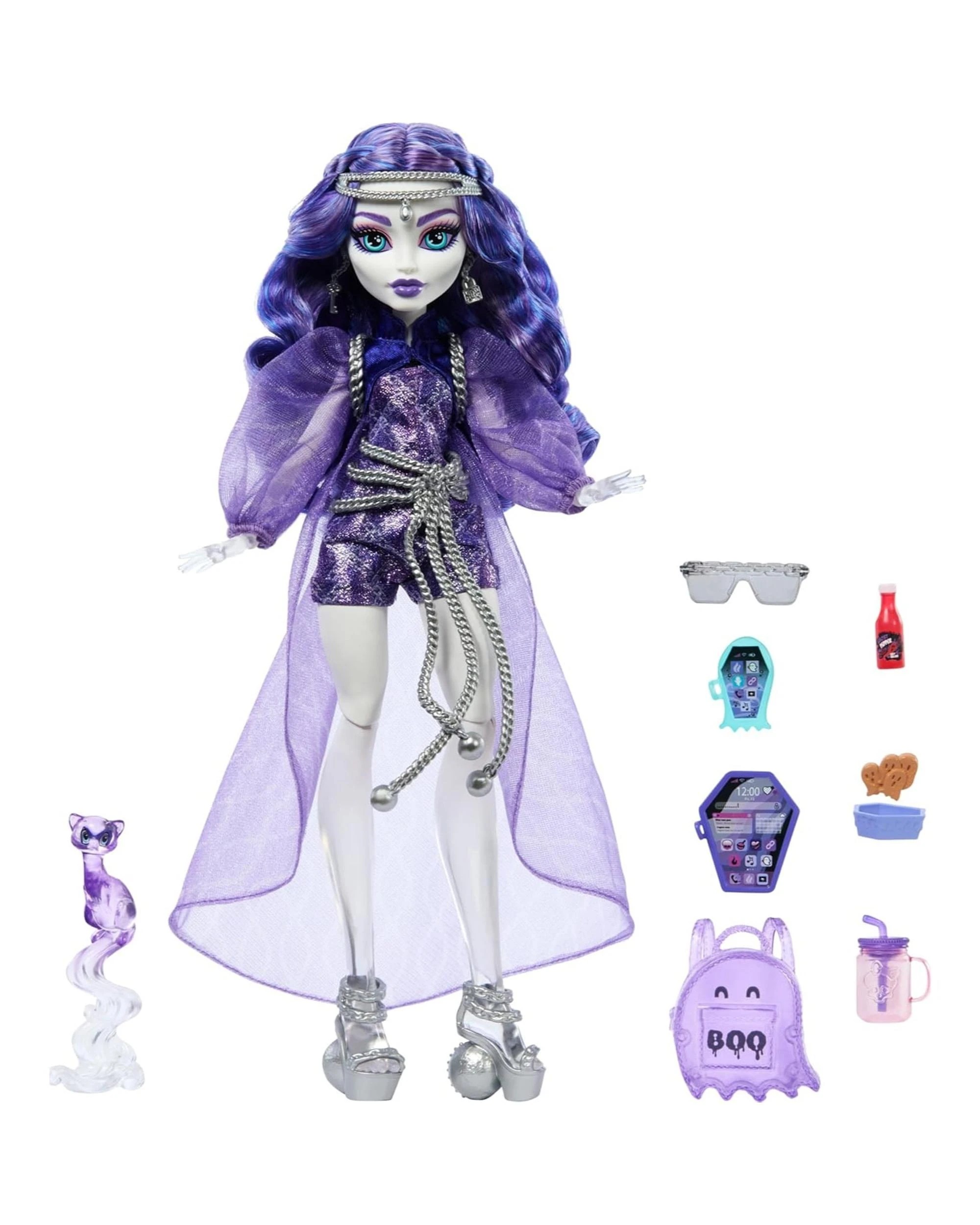 2 Monster High Spectra Vondergeist with Rhuen Pet Fashion Doll, 2 of 6