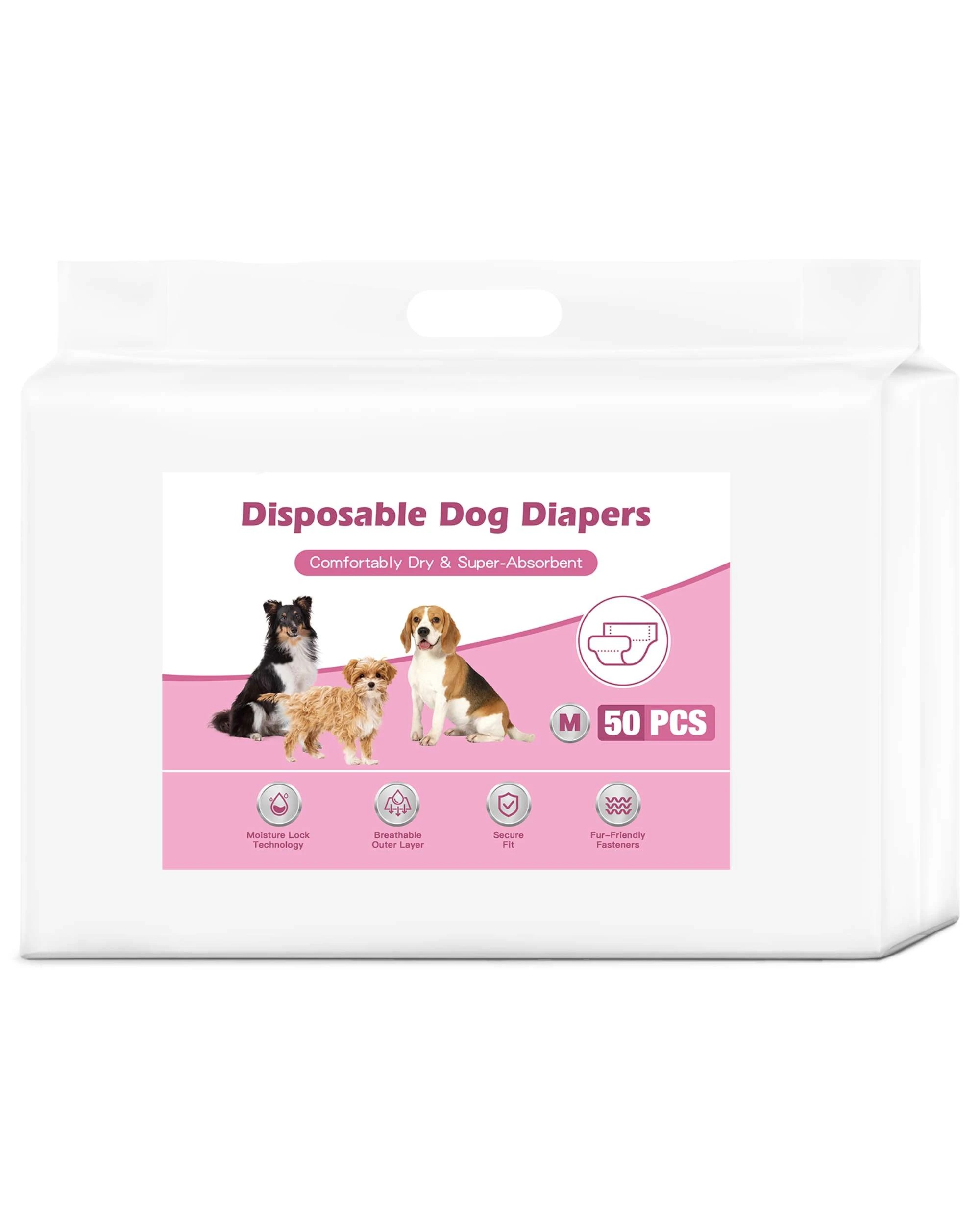 2 Advwin 50 Pack Female Dog Puppy Pet Diapers Dog Nappies, 2 of 8