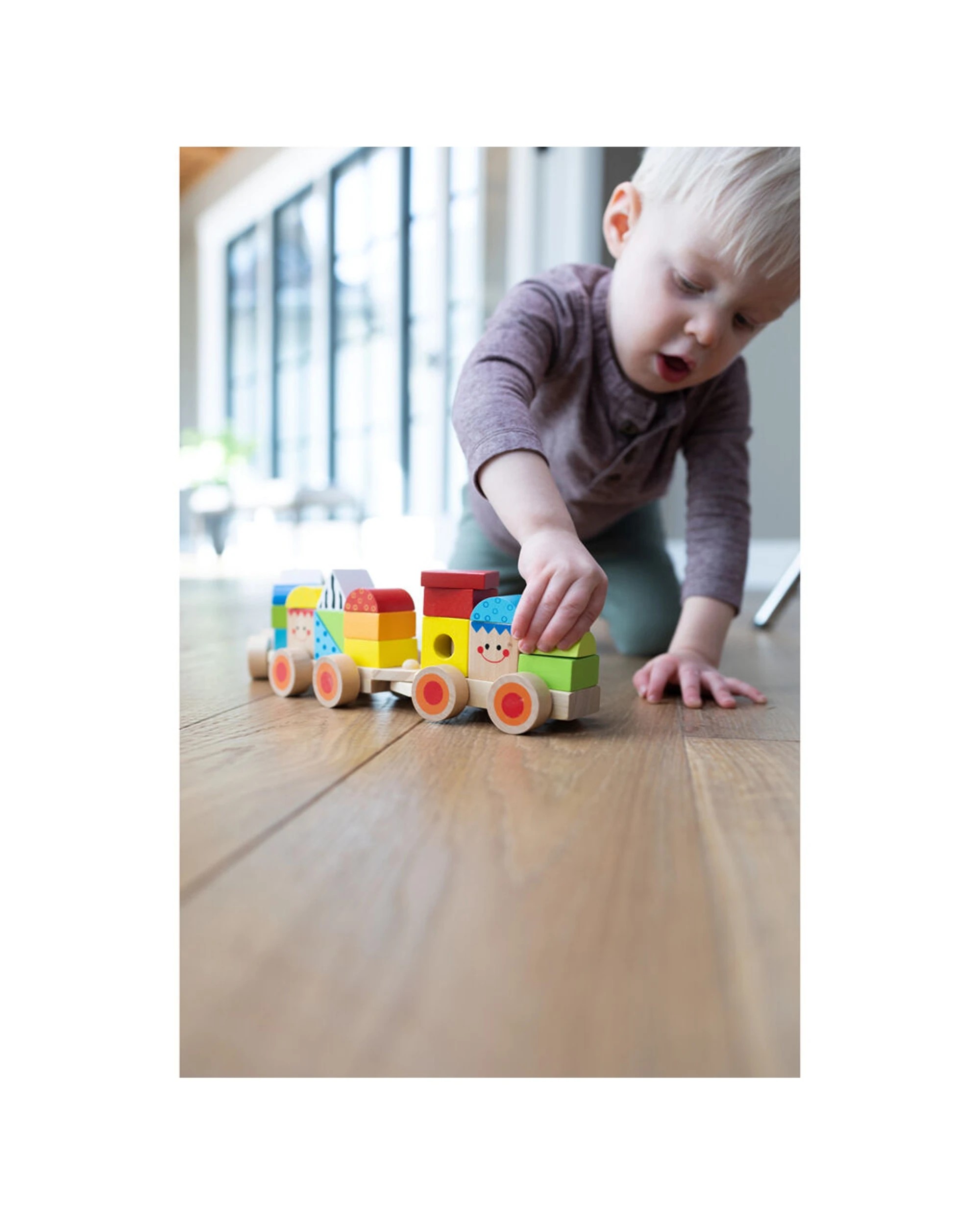 4 Fat Brain Toy Co Learning Locomotive Wooden Train Set Kids - Multi, 4 of 6