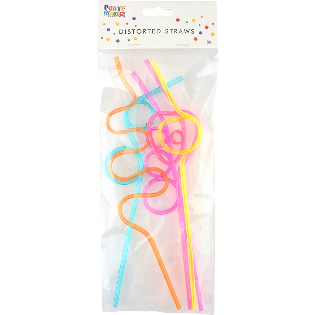 2 Party Maker Assorted Plastic Curly Straws Pack of 5, 2 of 2