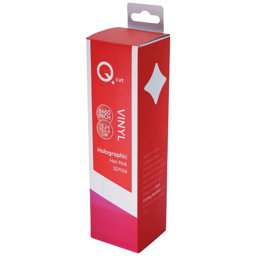 1 Qcut Specialty Vinyl Hot Pink Holographic, 1 of 3
