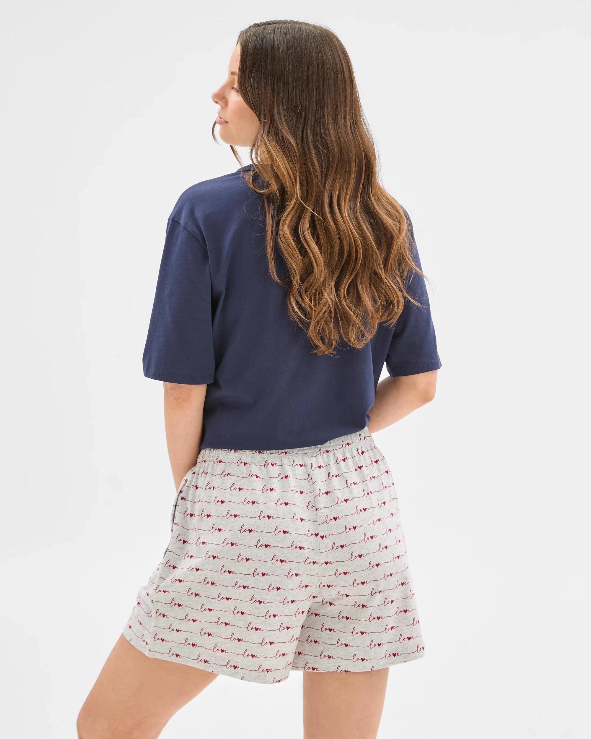 4 Target Woman Womens Australian Cotton Jersey Sleep Boxer Shorts LOVE GREY MARLE, 4 of 5