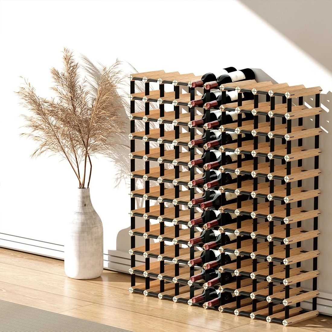3 Artiss Wine Rack 120 Bottle - Natural, 3 of 7